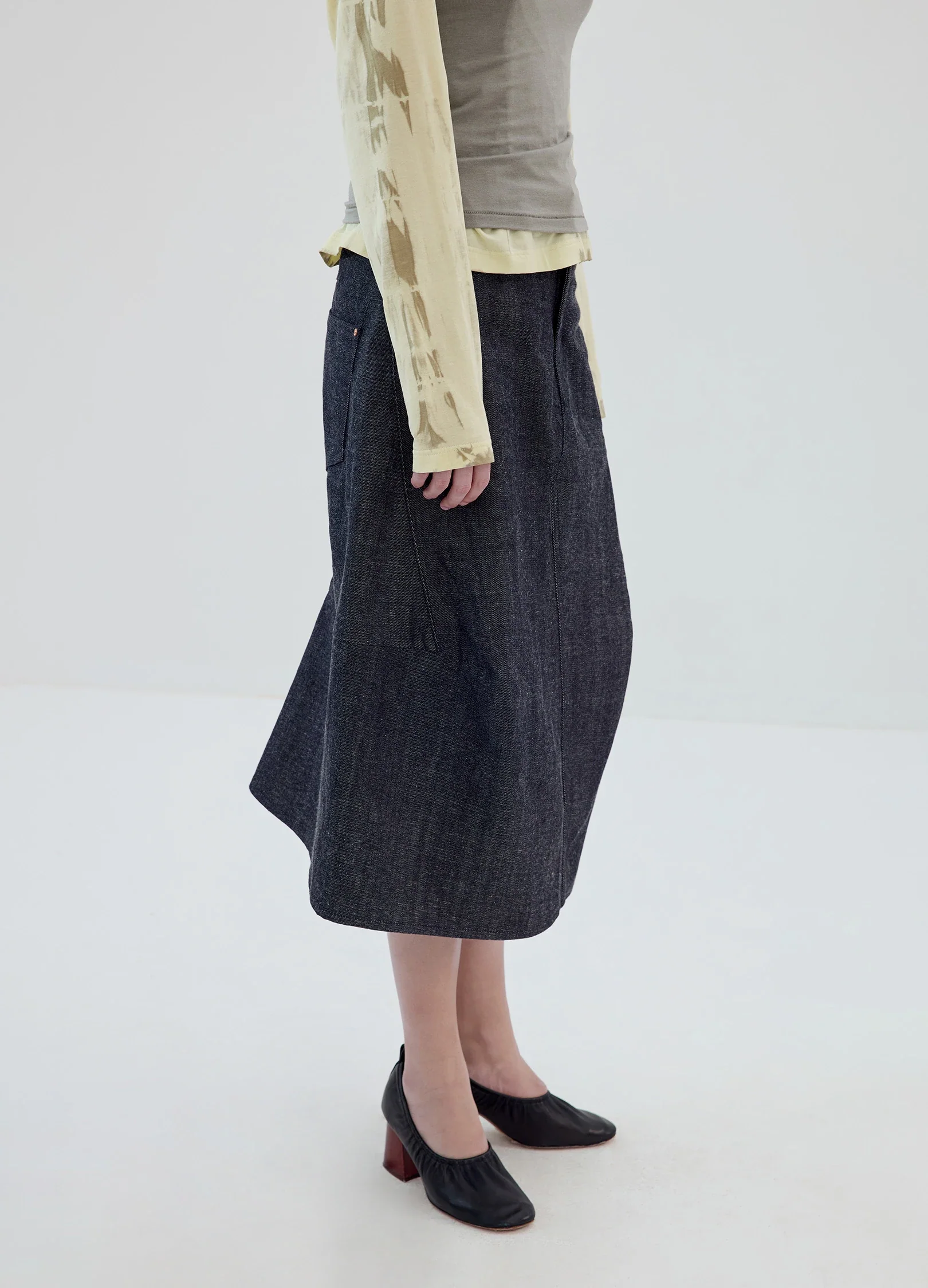 3D Cut Denim Skirt - Image 3