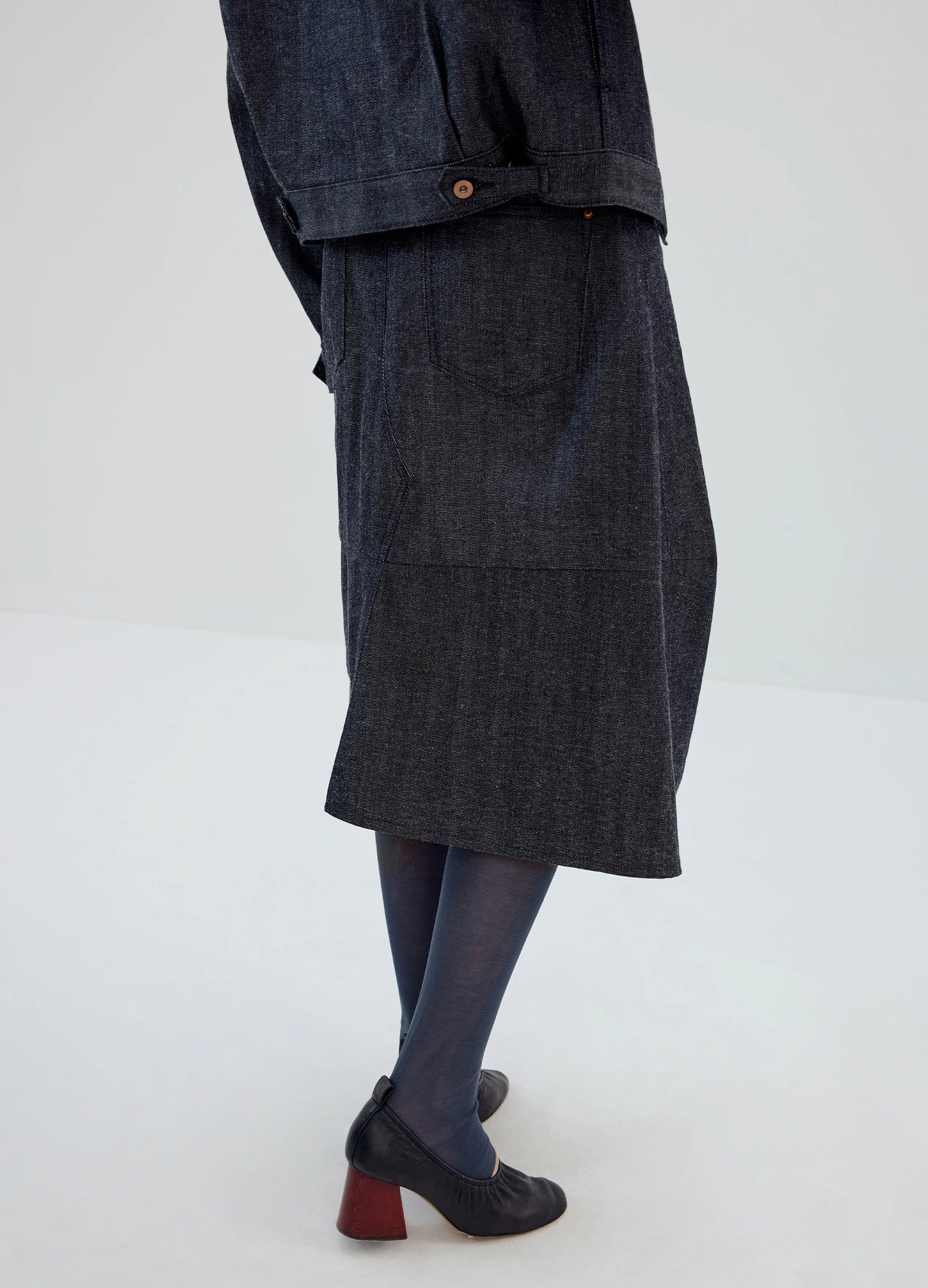 3D Cut Denim Skirt - Image 4