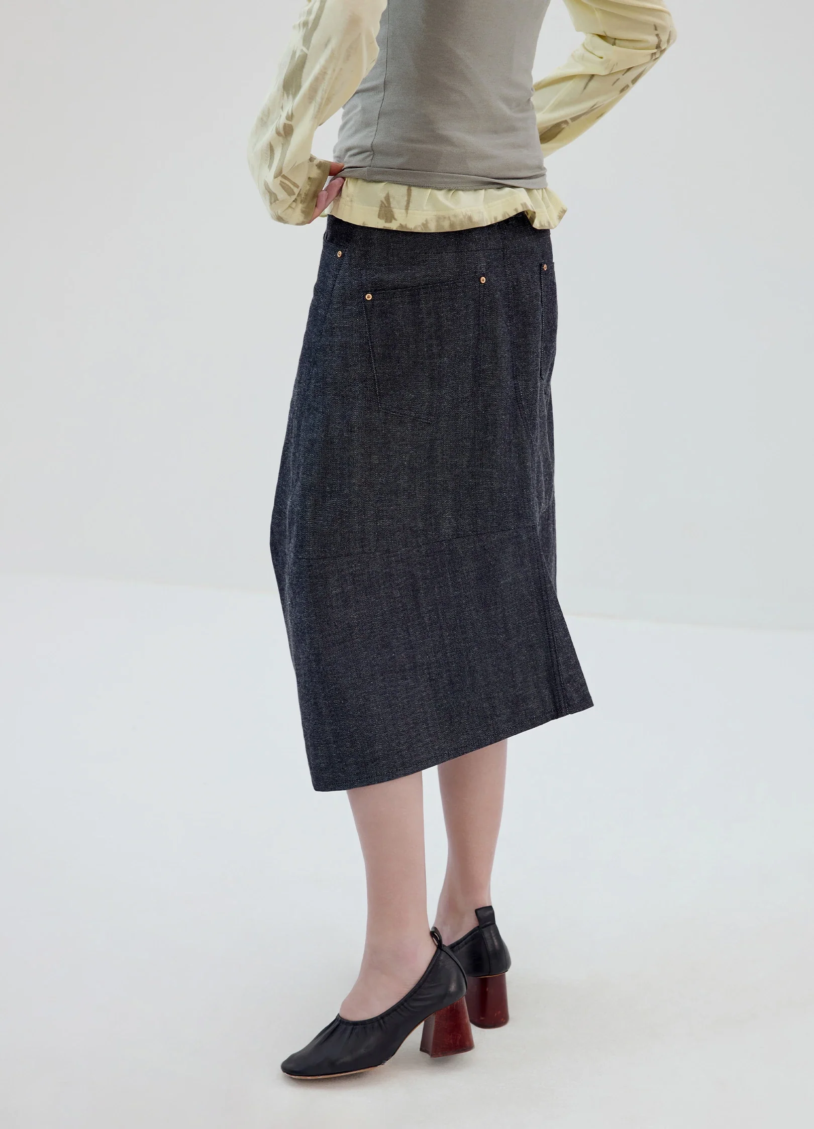 3D Cut Denim Skirt - Image 5