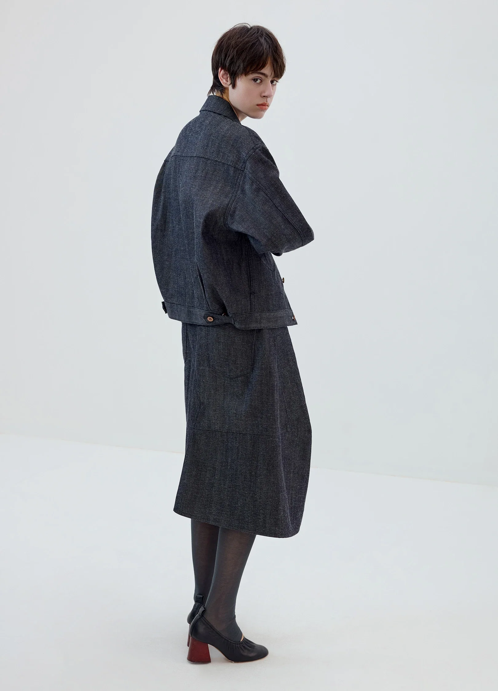 3D Cut Denim Skirt - Image 7