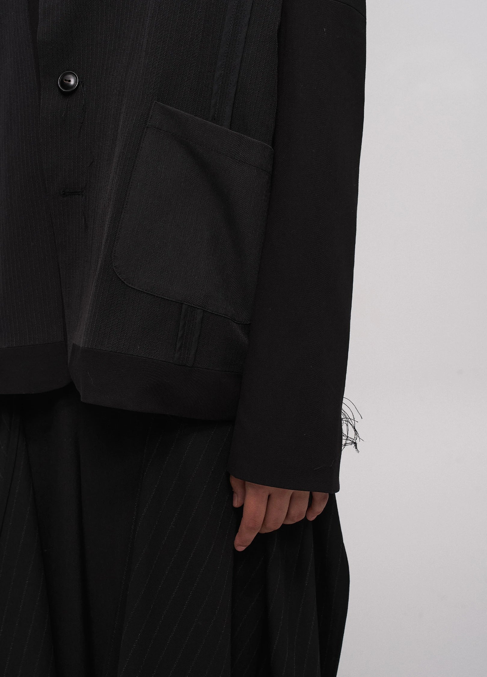 Asymmetrical Patchwork Blazer - Image 11