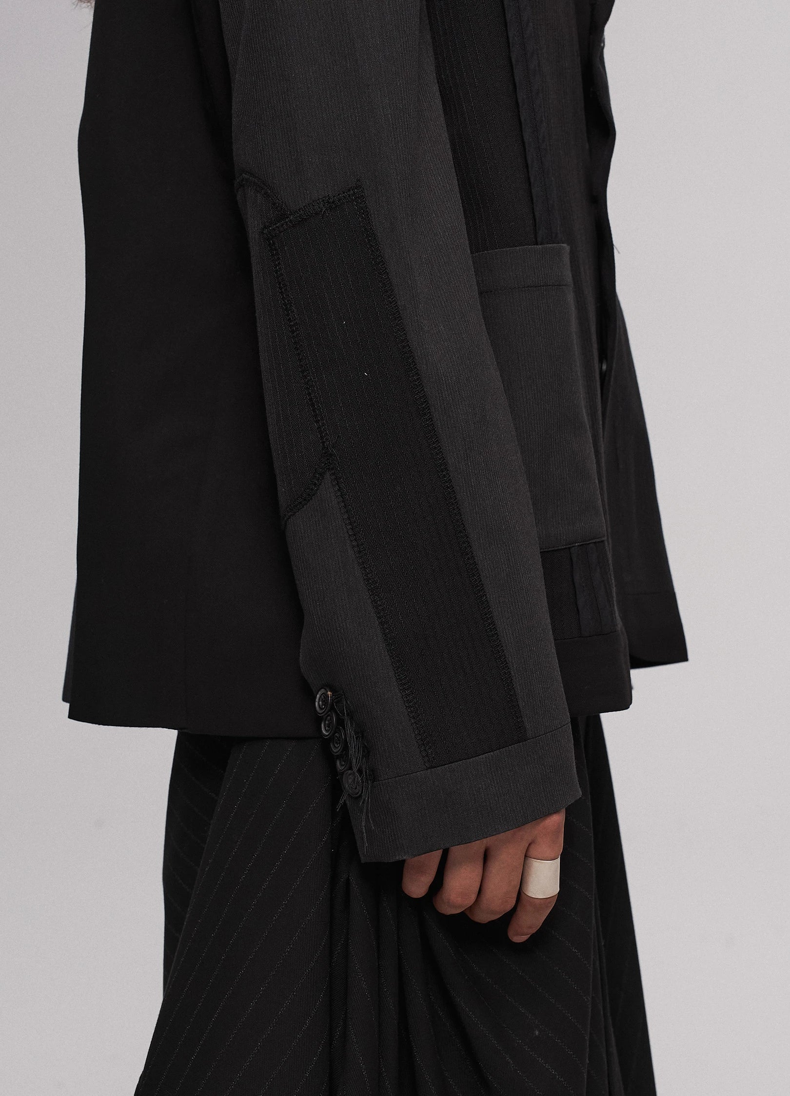 Asymmetrical Patchwork Blazer - Image 13