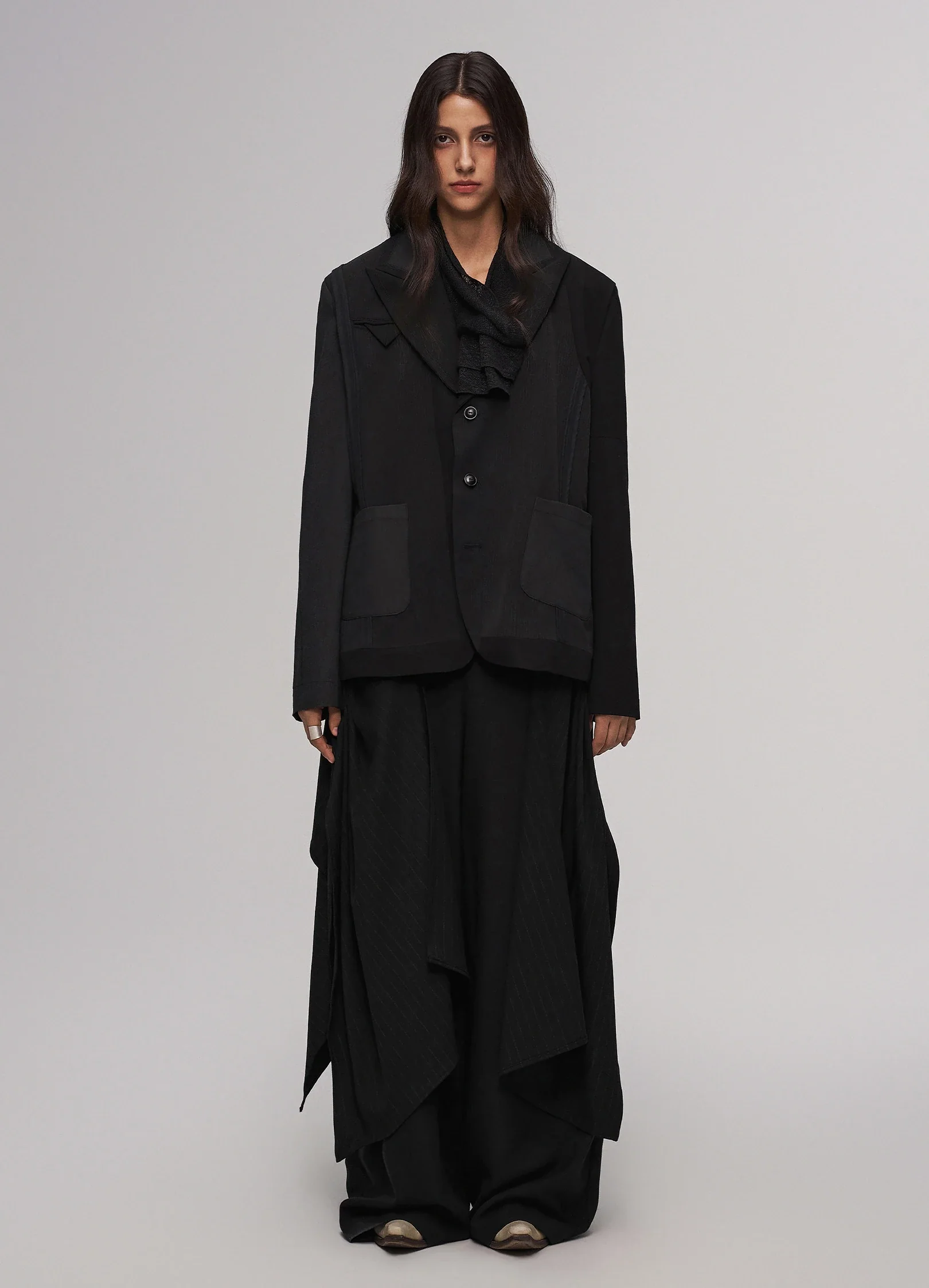 Asymmetrical Patchwork Blazer - Image 2