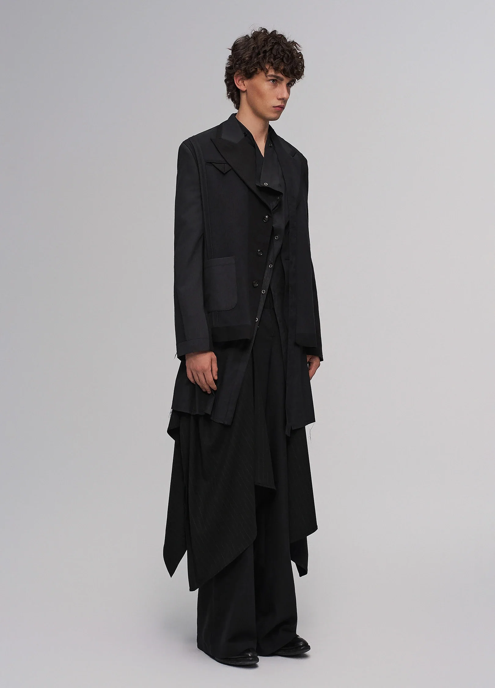 Asymmetrical Patchwork Blazer - Image 3