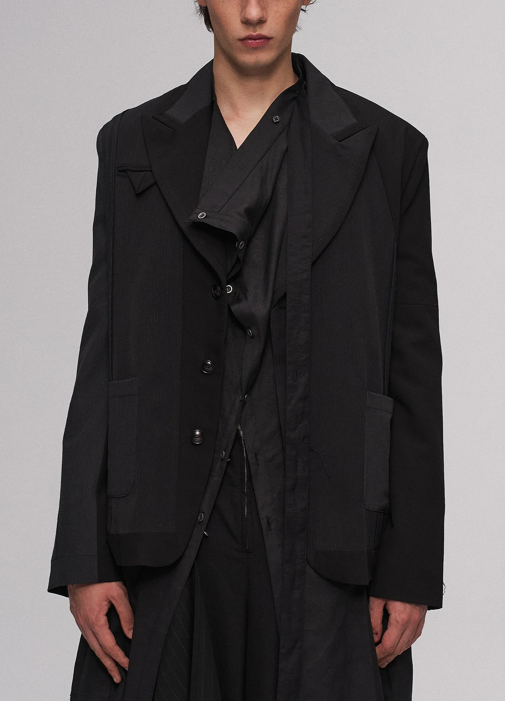 Asymmetrical Patchwork Blazer - Image 8