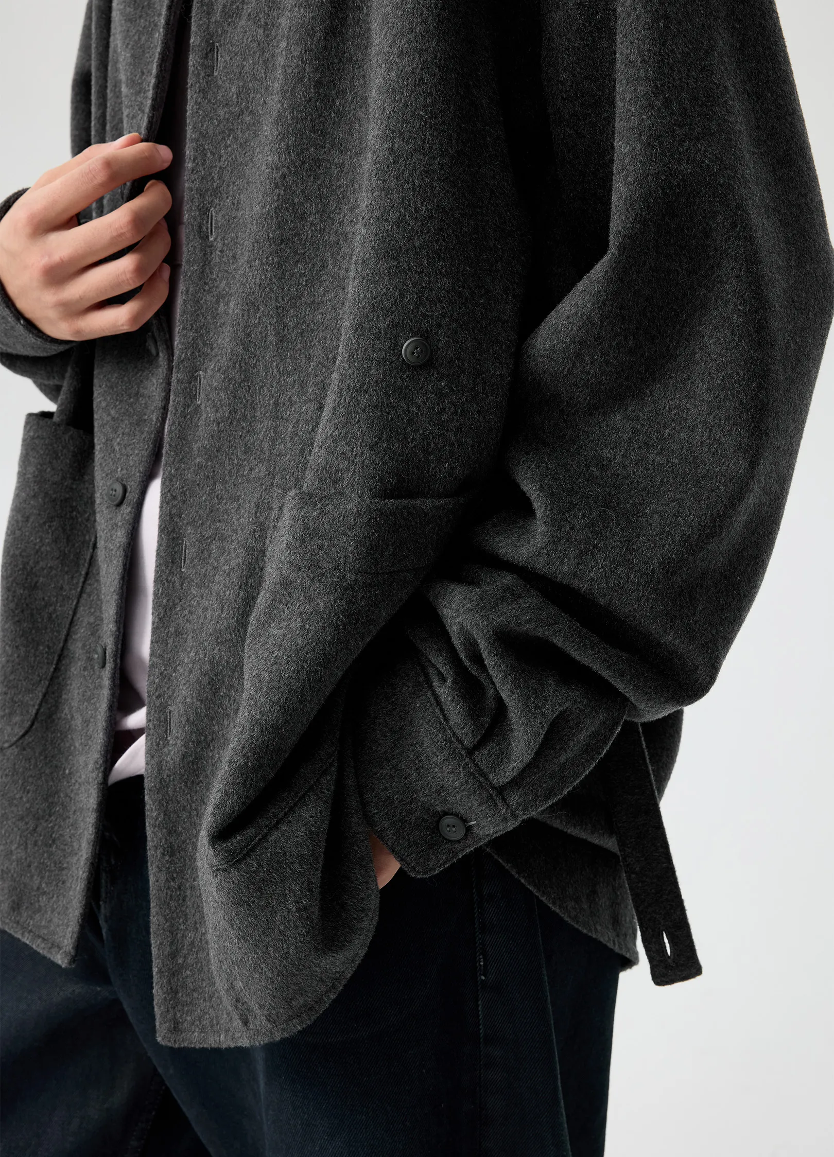 Belted Wool Overshirt - Image 12