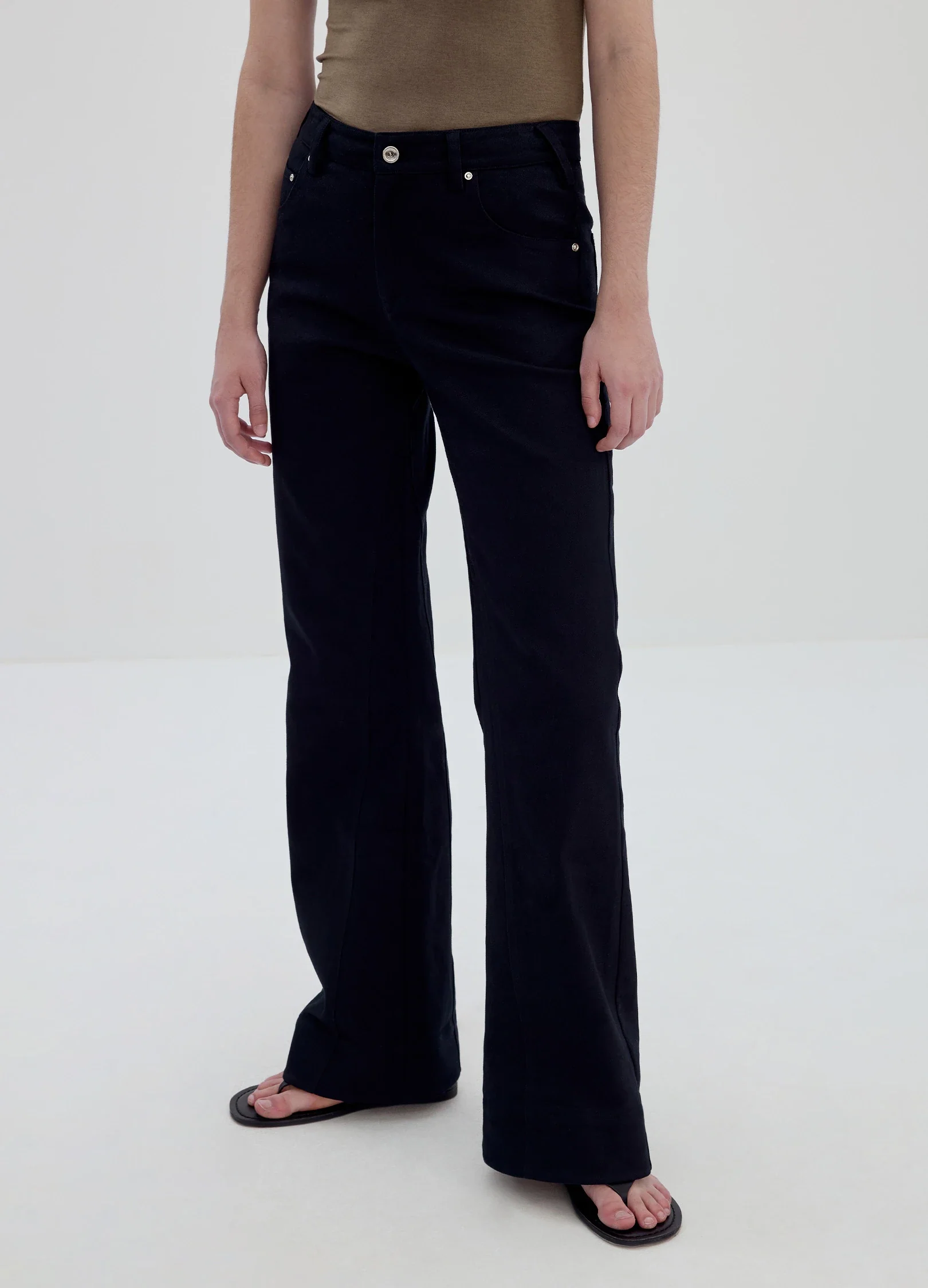 Bootcut Cotton Trousers