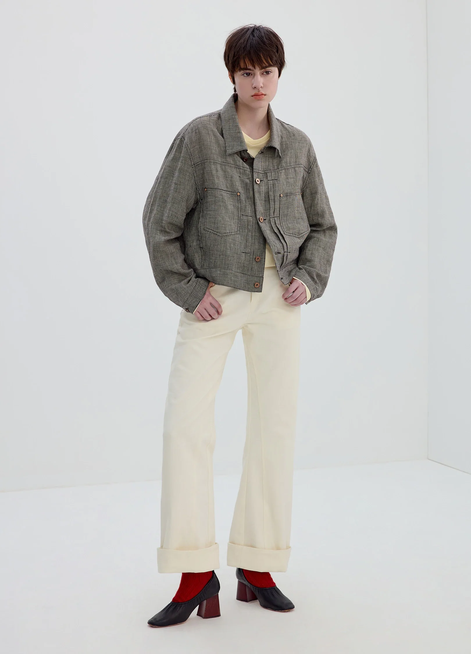 Bootcut Cotton Trousers - Image 8