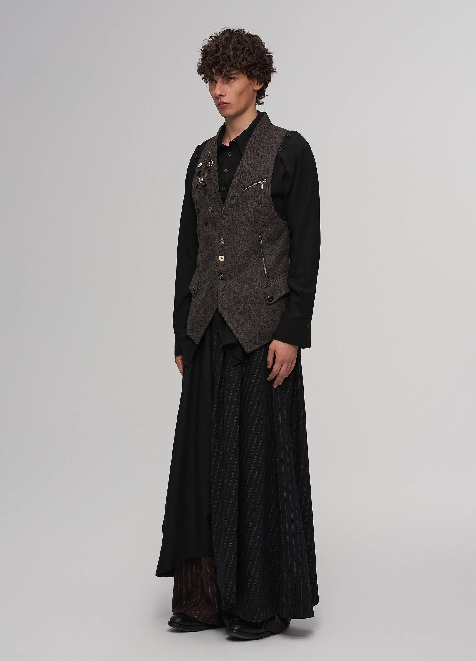 Buttoned Wool Vest - Image 2