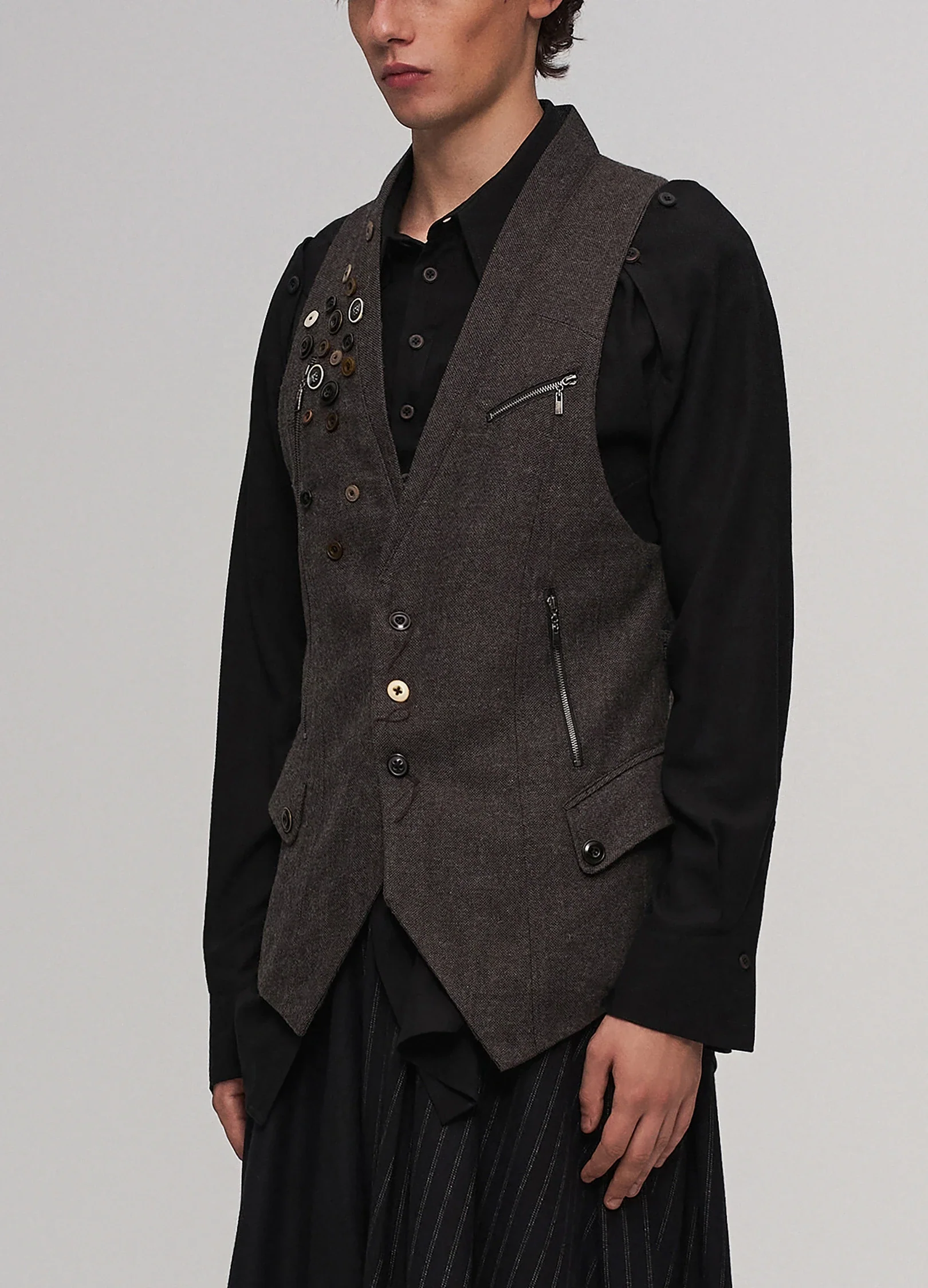 Buttoned Wool Vest - Image 6