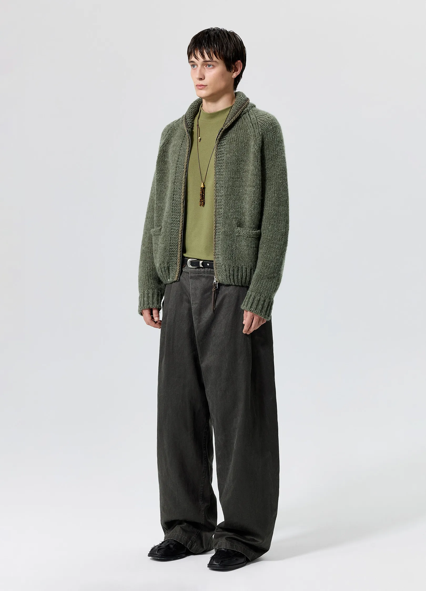 Coated Pleated Trousers - Image 6