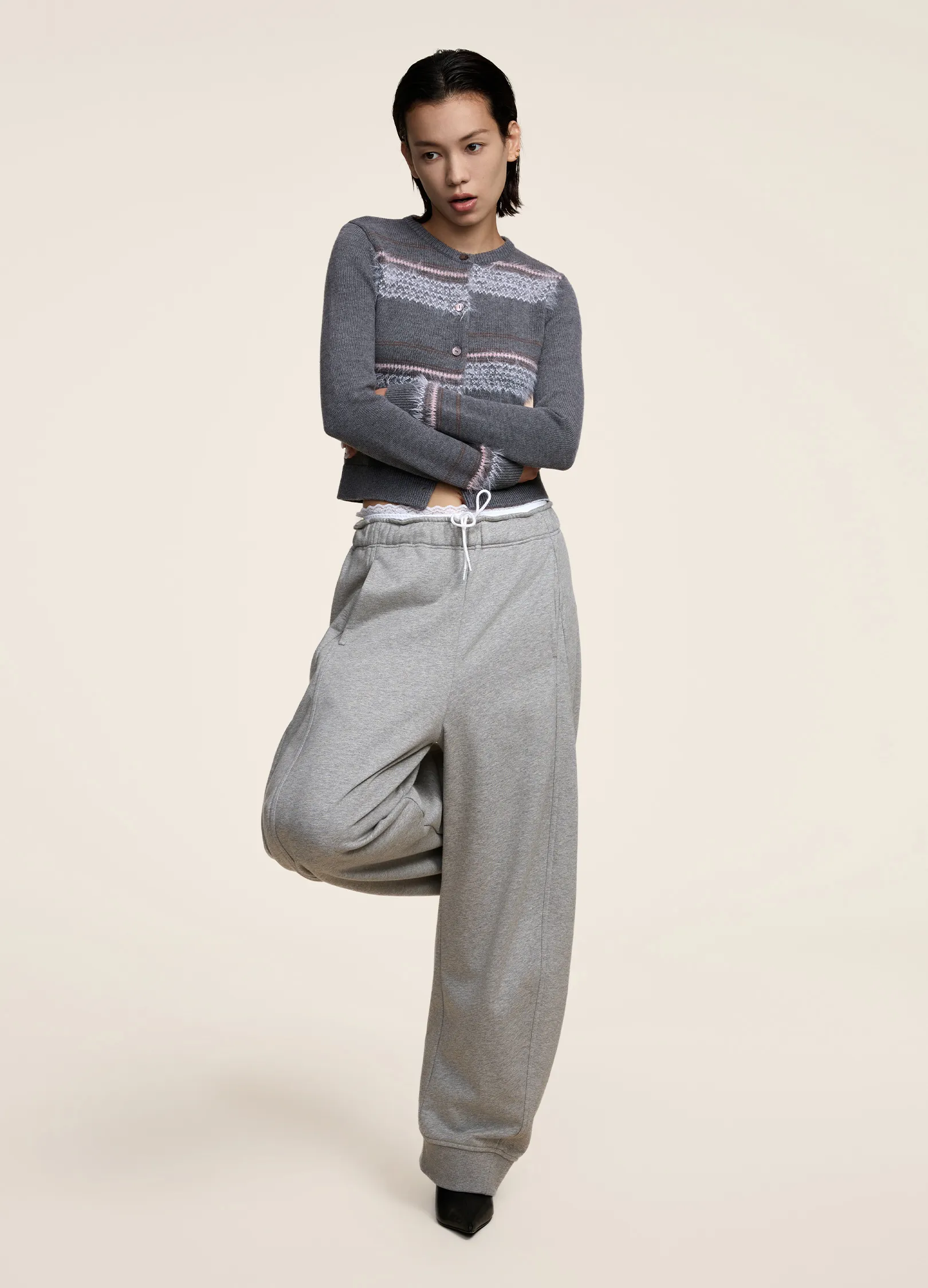 Contrast Ribbed Cardigan - Image 8