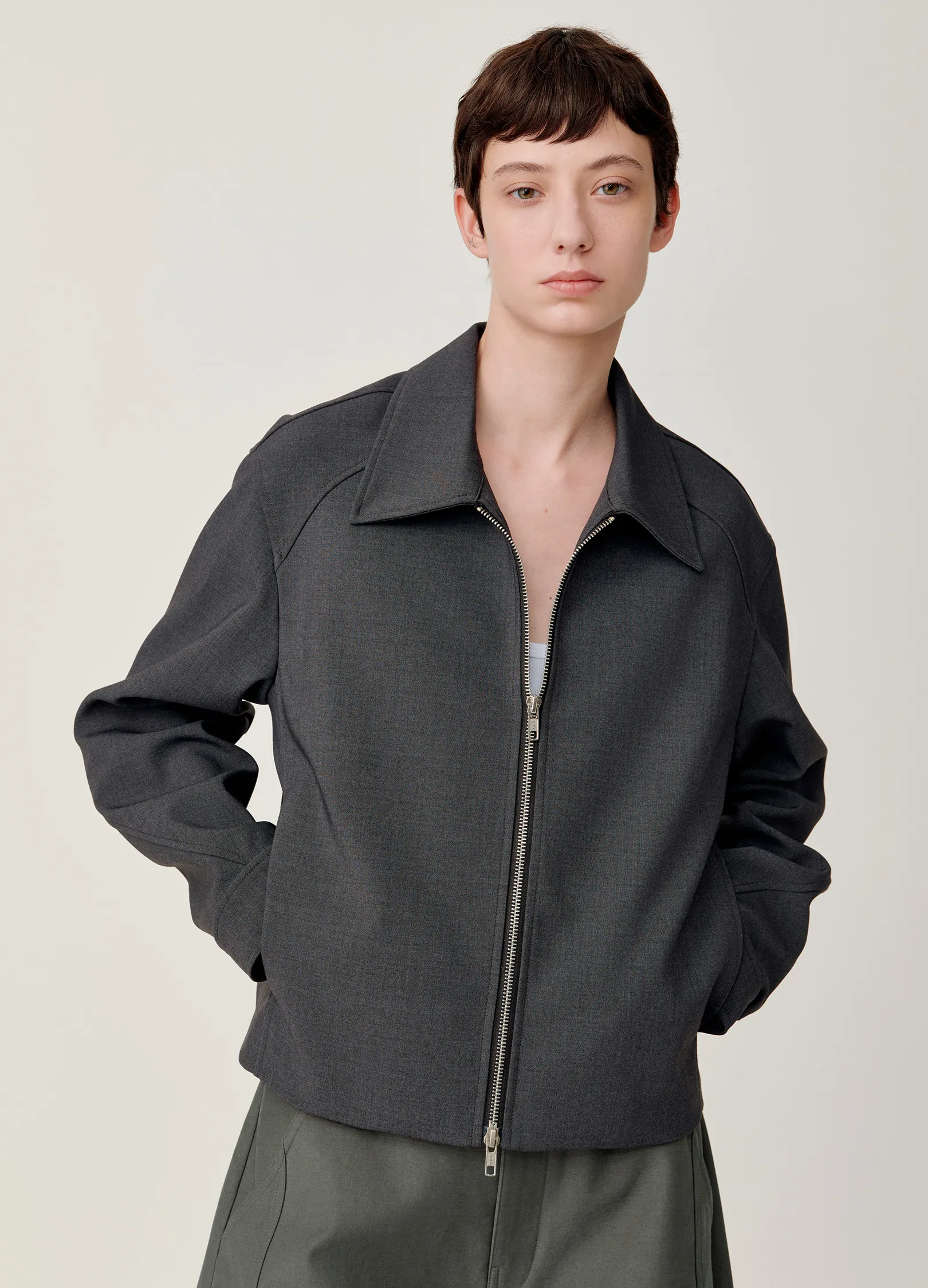 Cropped Lapel Jacket - Image 4