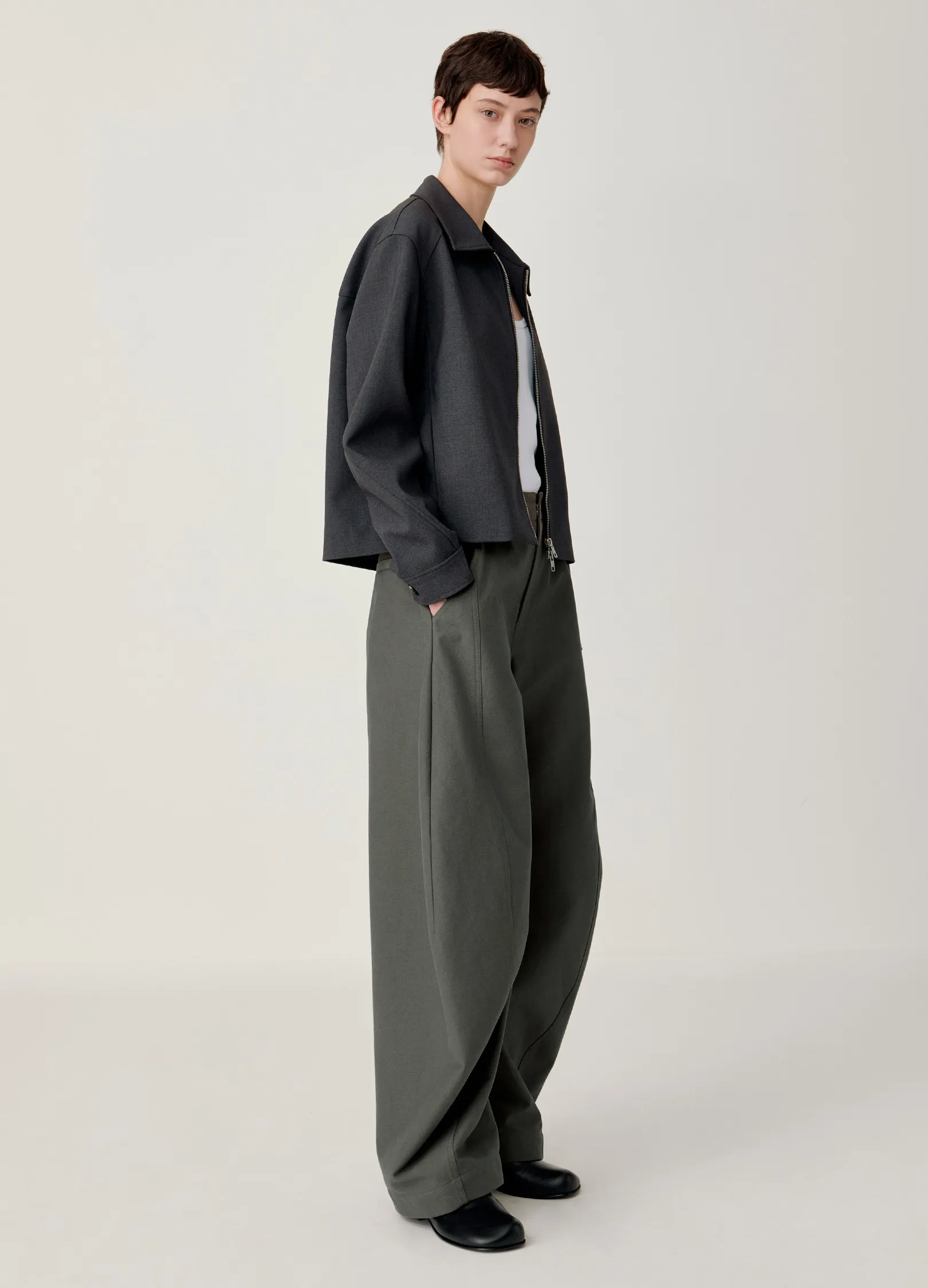 Cropped Lapel Jacket - Image 8