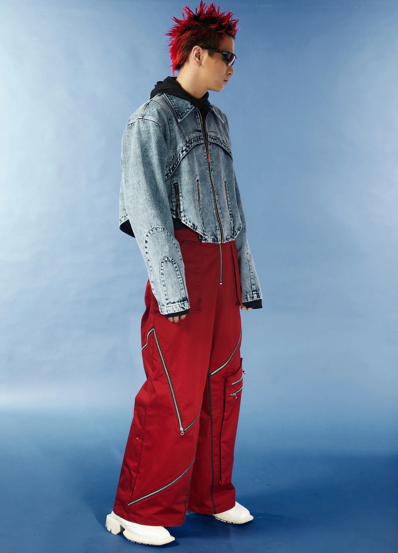 Cropped Washed Jeans Jacket - Image 4