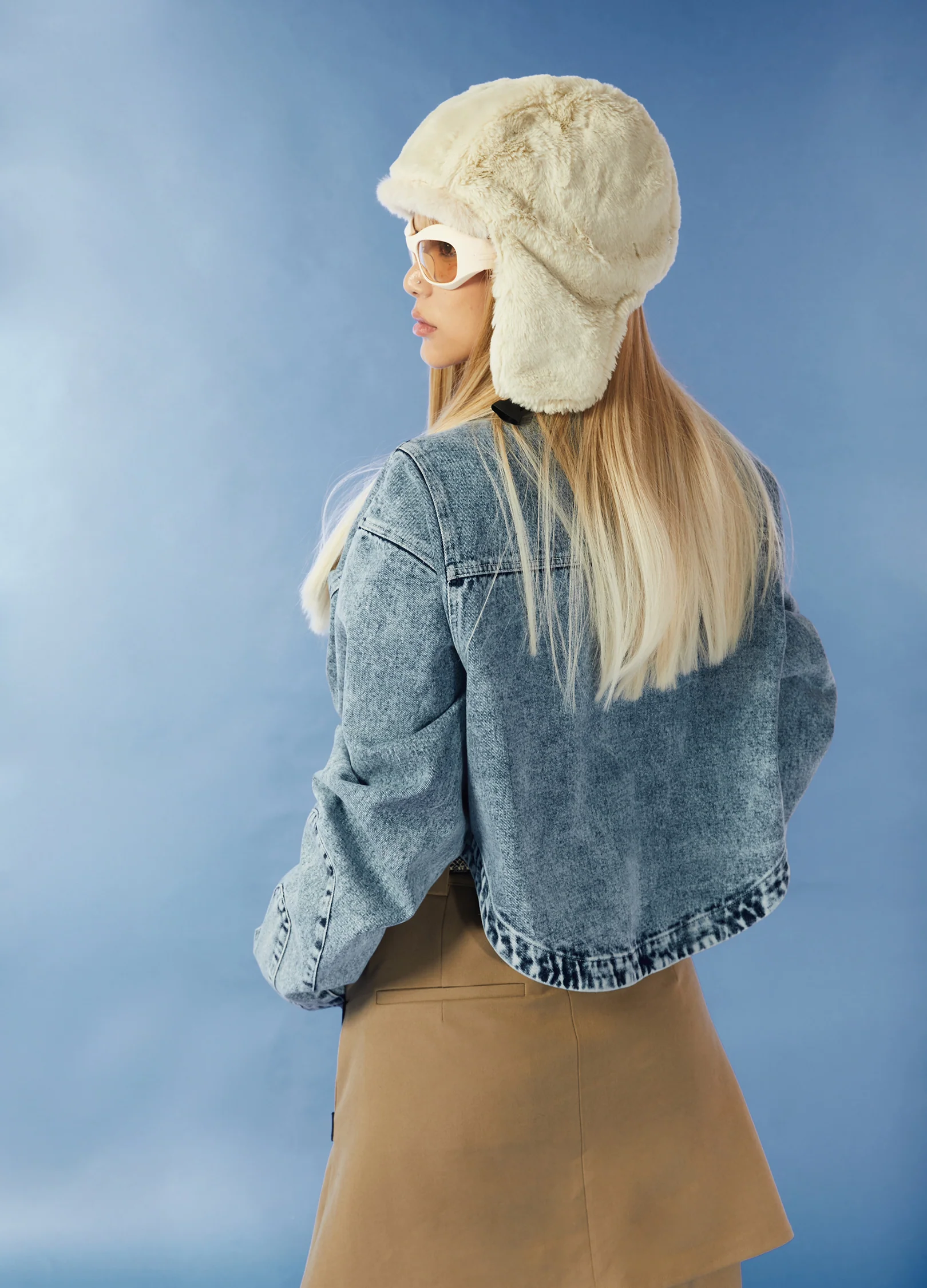 Cropped Washed Jeans Jacket - Image 7