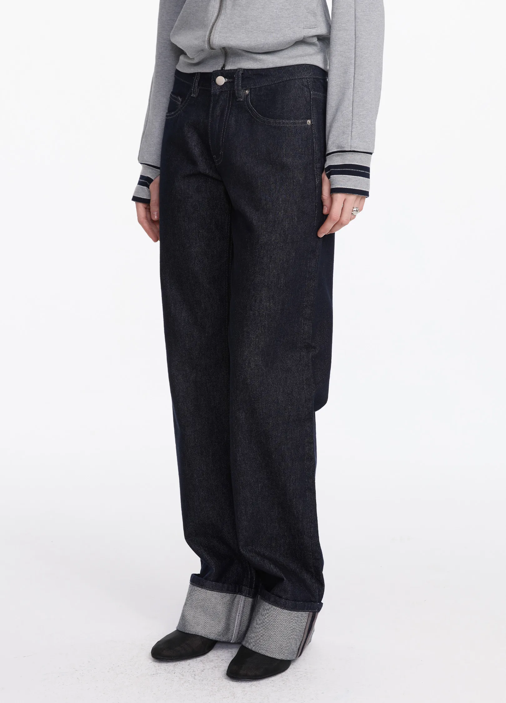 Cuffed Raw Denims - Image 3