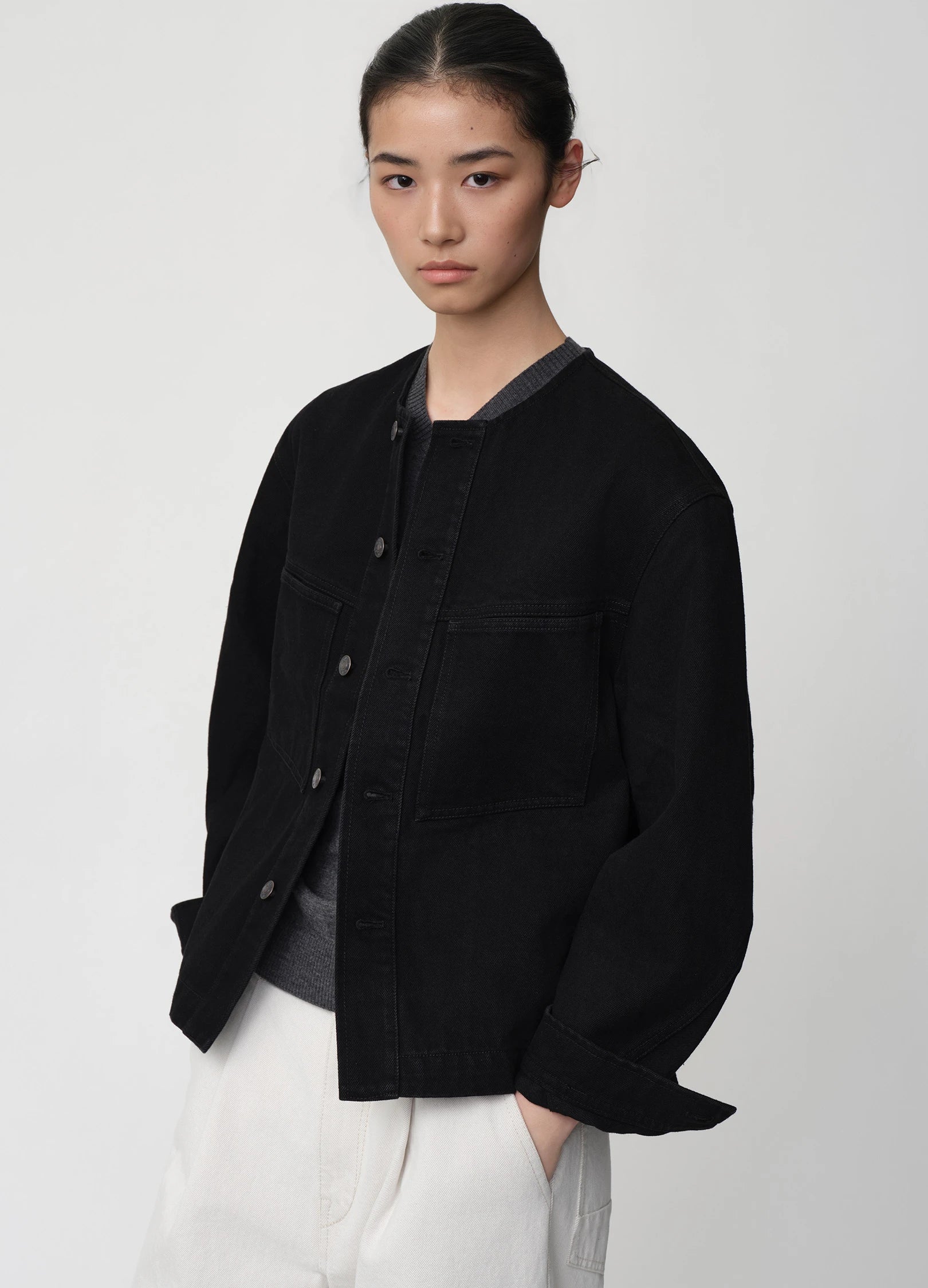 Curved Denim Jacket - Image 2