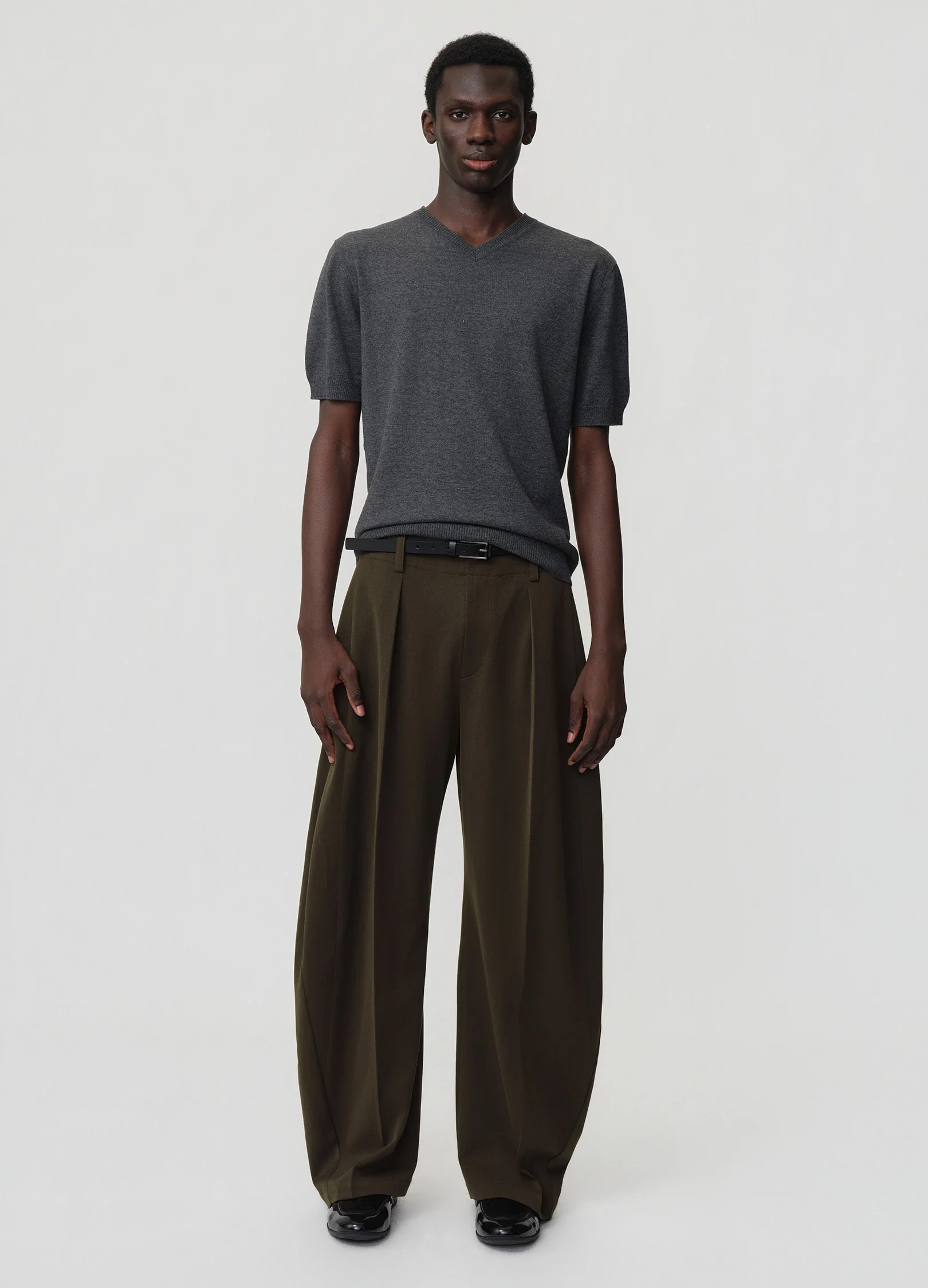 Curved Wool Trousers - Image 6