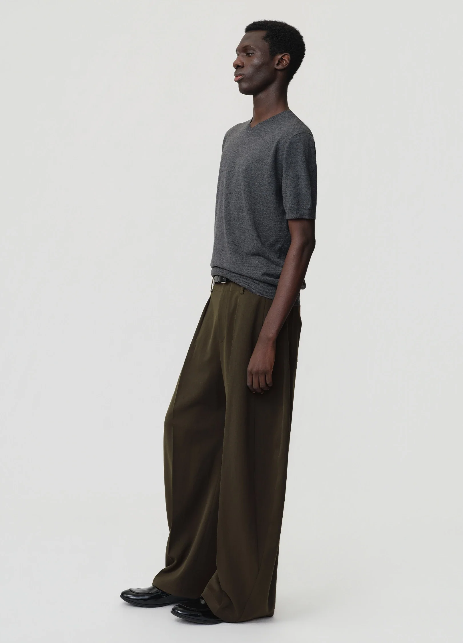 Curved Wool Trousers - Image 8