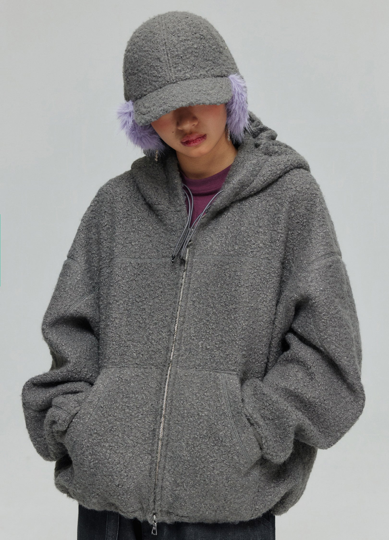 Double Zip Fleece Hooded Jacket - Image 13