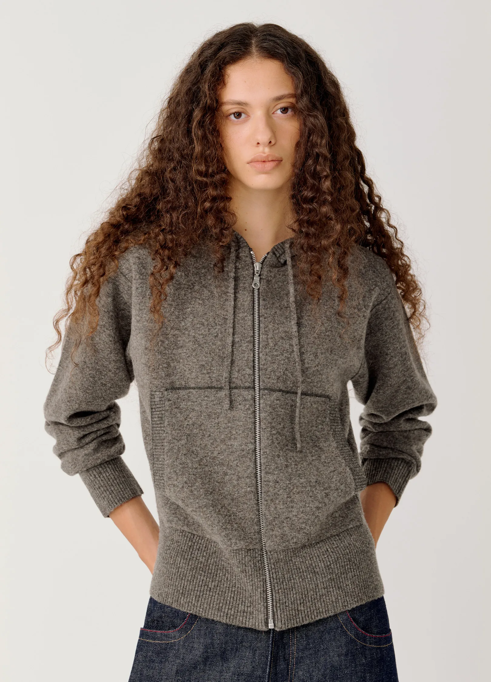 Fitted Knit Hoodie - Image 2