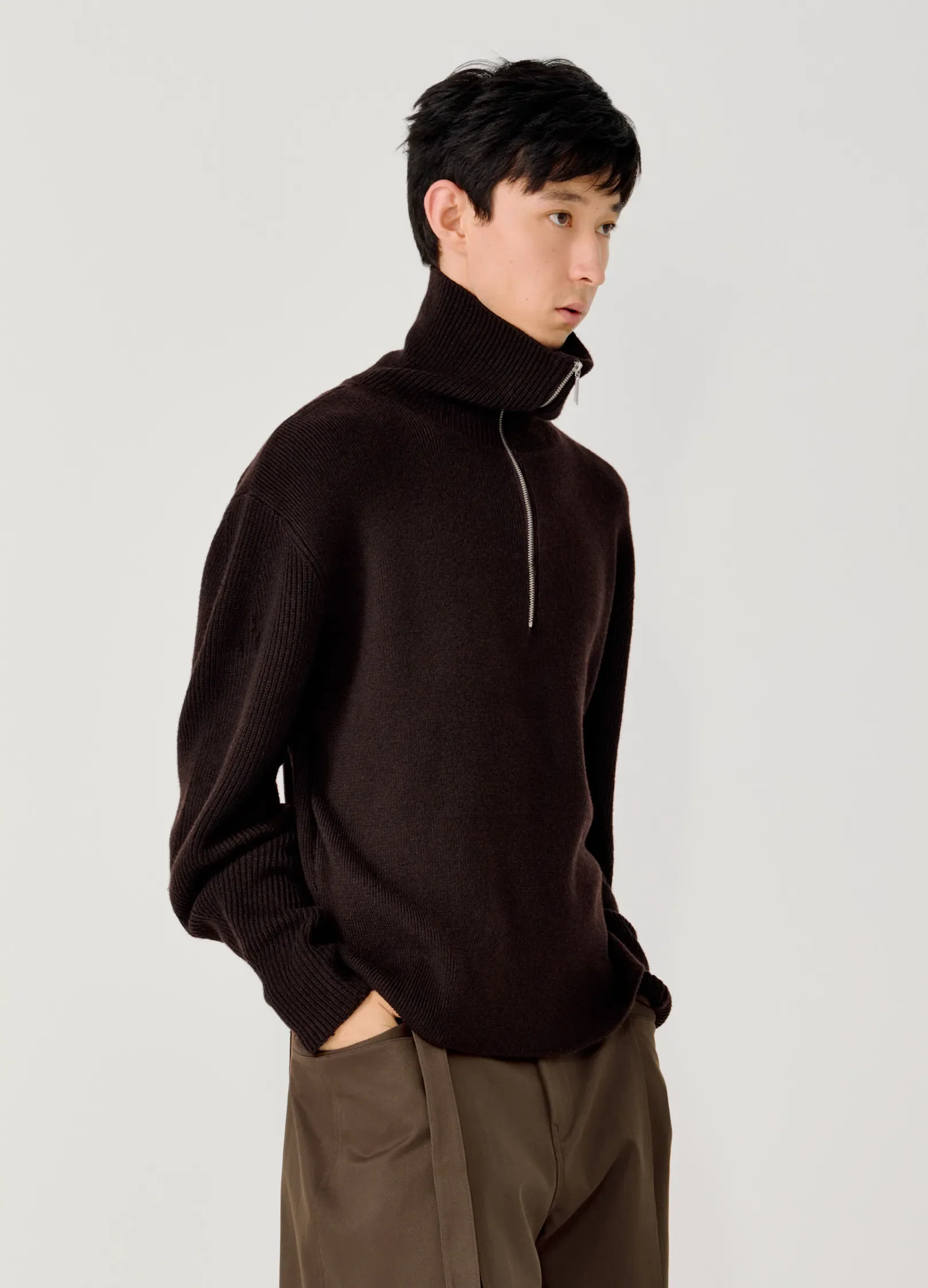 Half Zip Knitted Sweater - Image 8