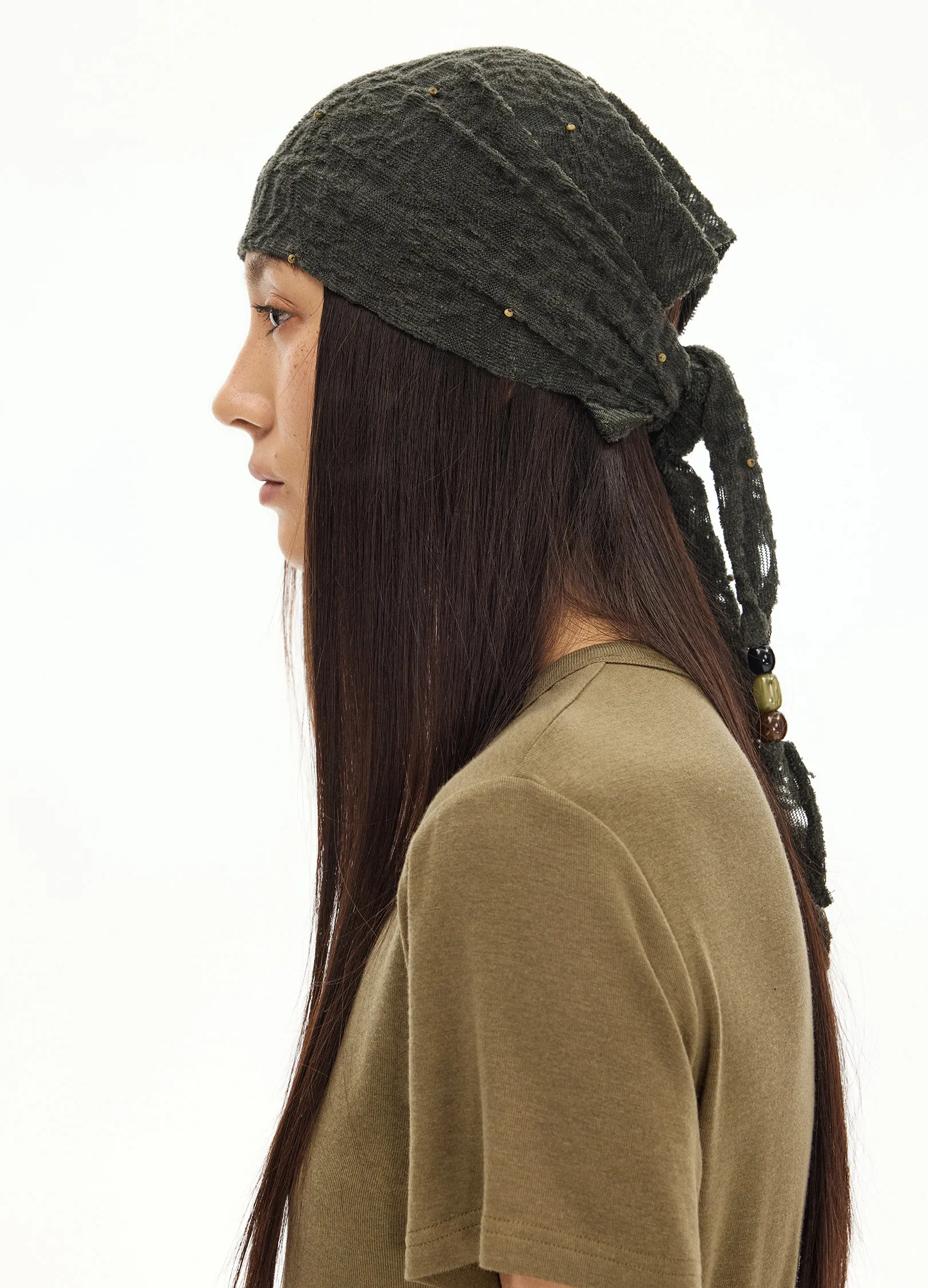 Hand-Studded Knit Bandana - Image 2