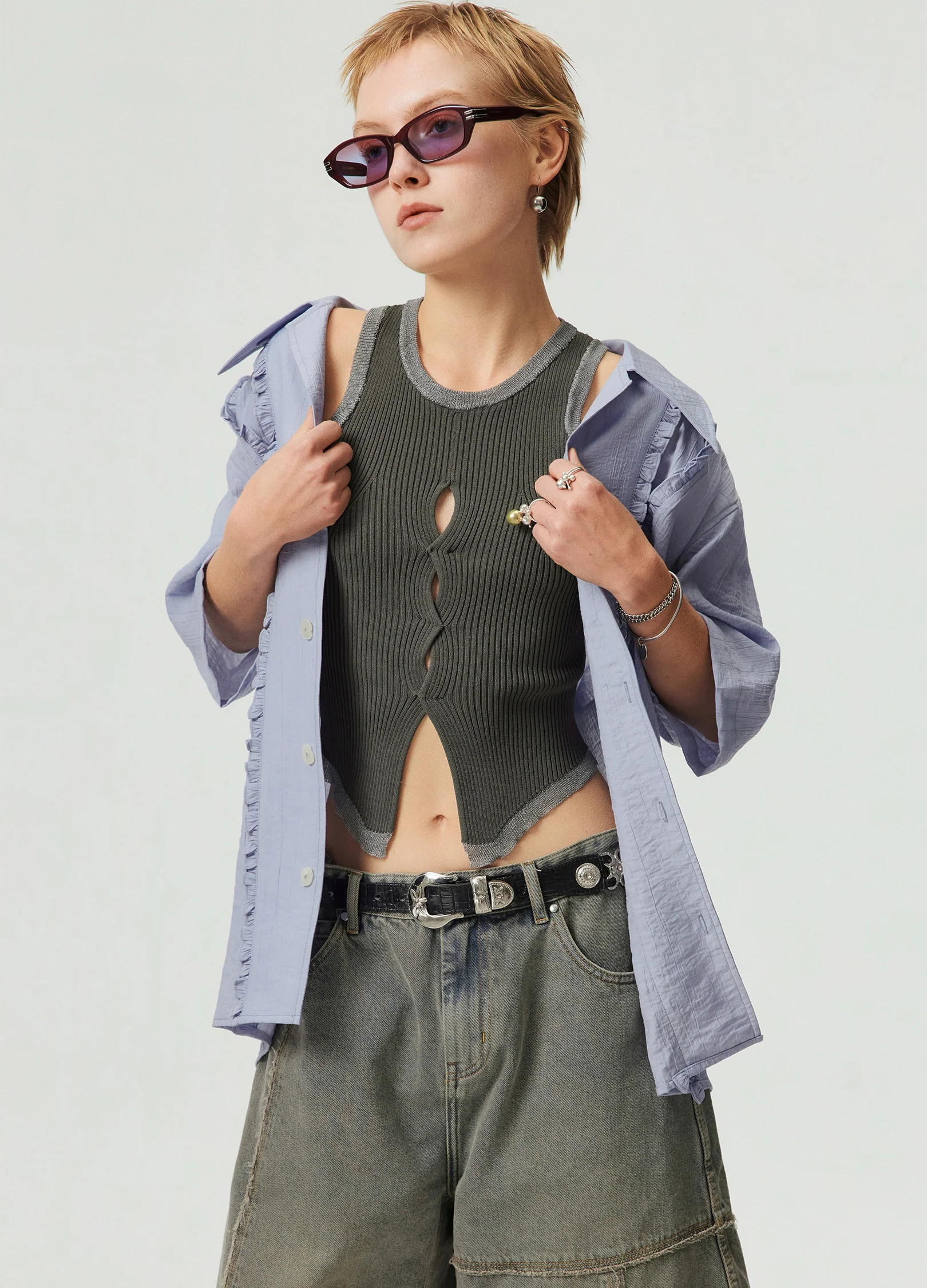 Hollow Knit Tank Top - Image 2