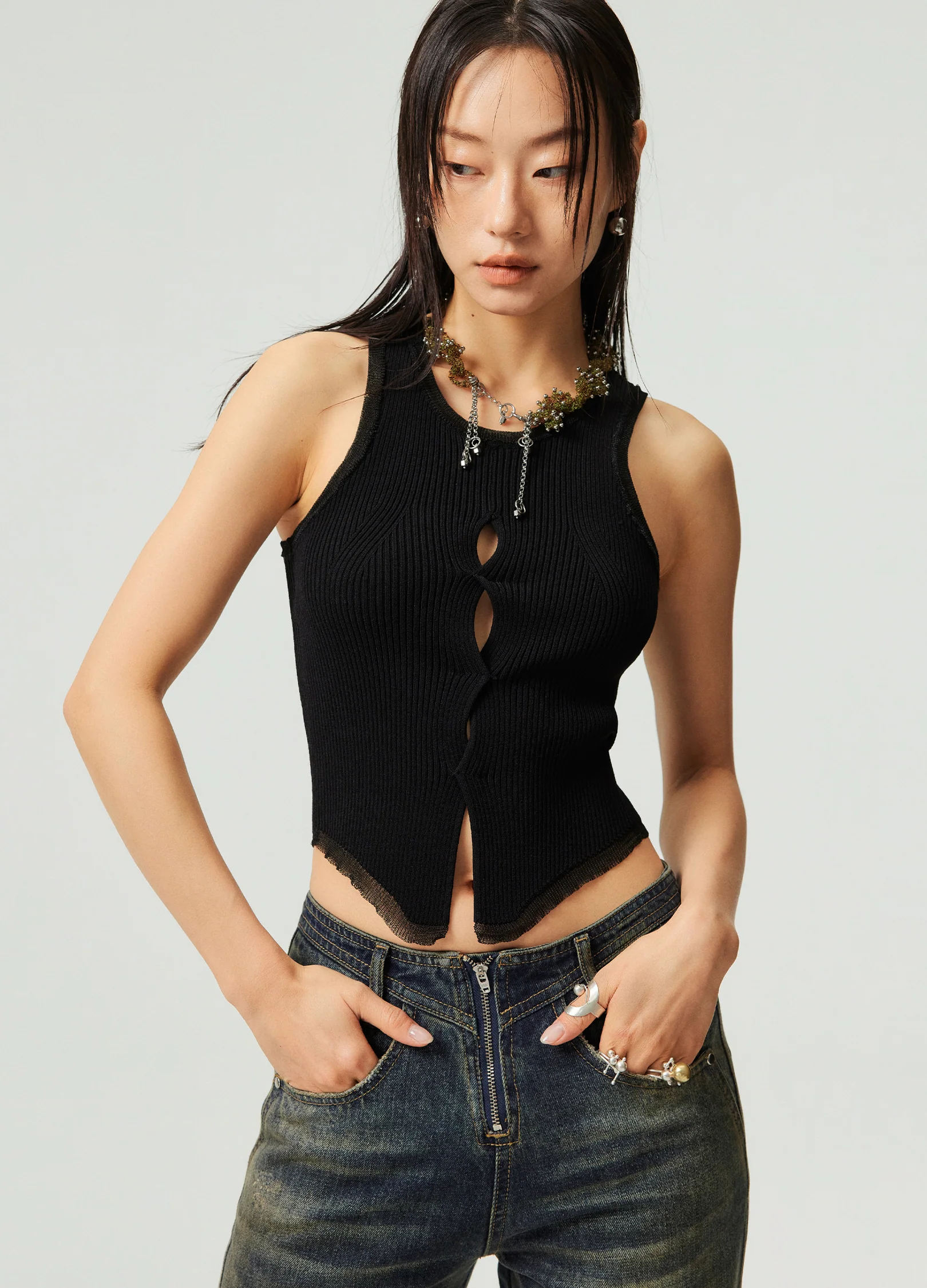Hollow Knit Tank Top - Image 3