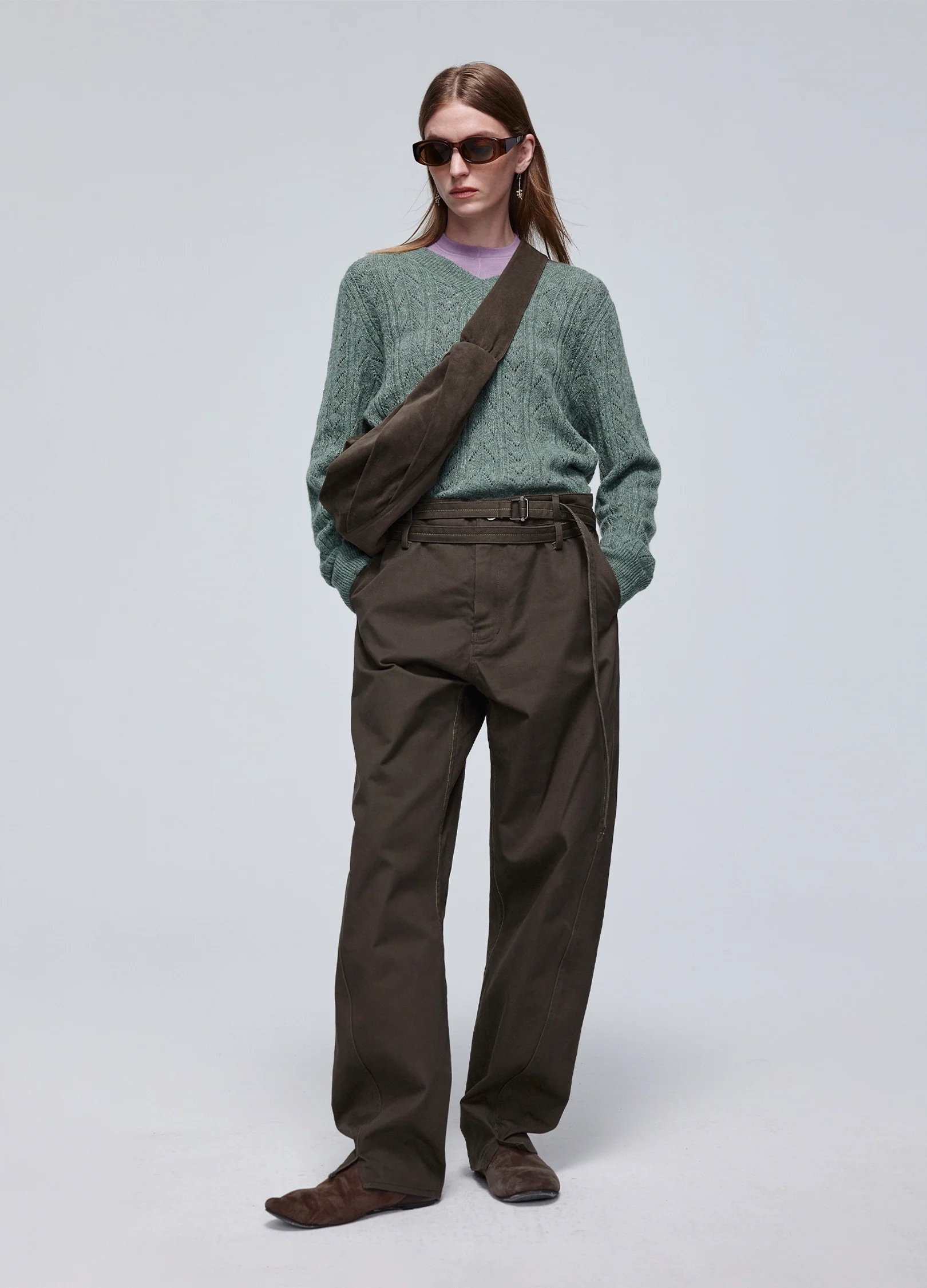 Hollow Knit V Sweater - Image 12