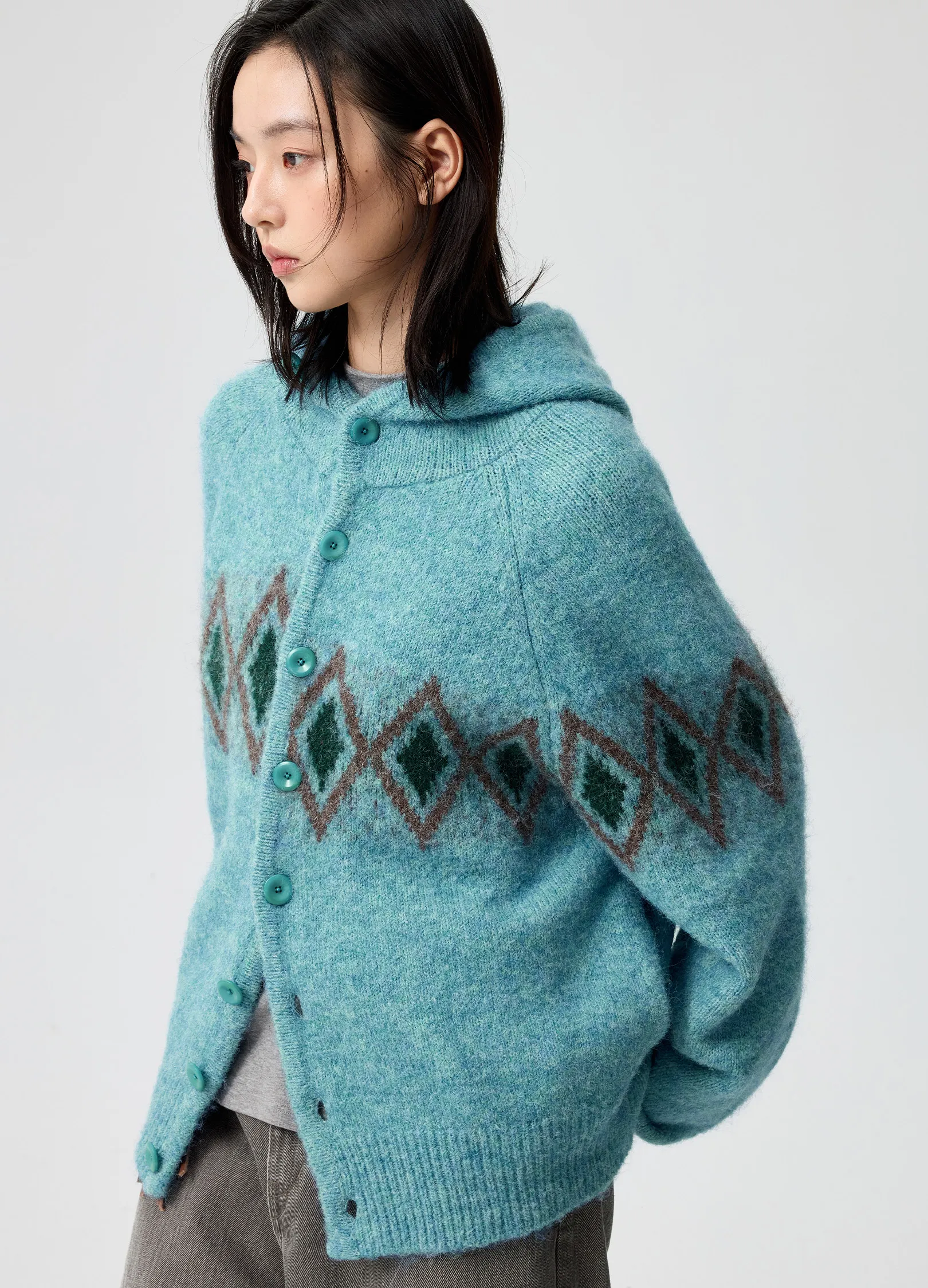 Jacquard Hooded Sweater - Image 6
