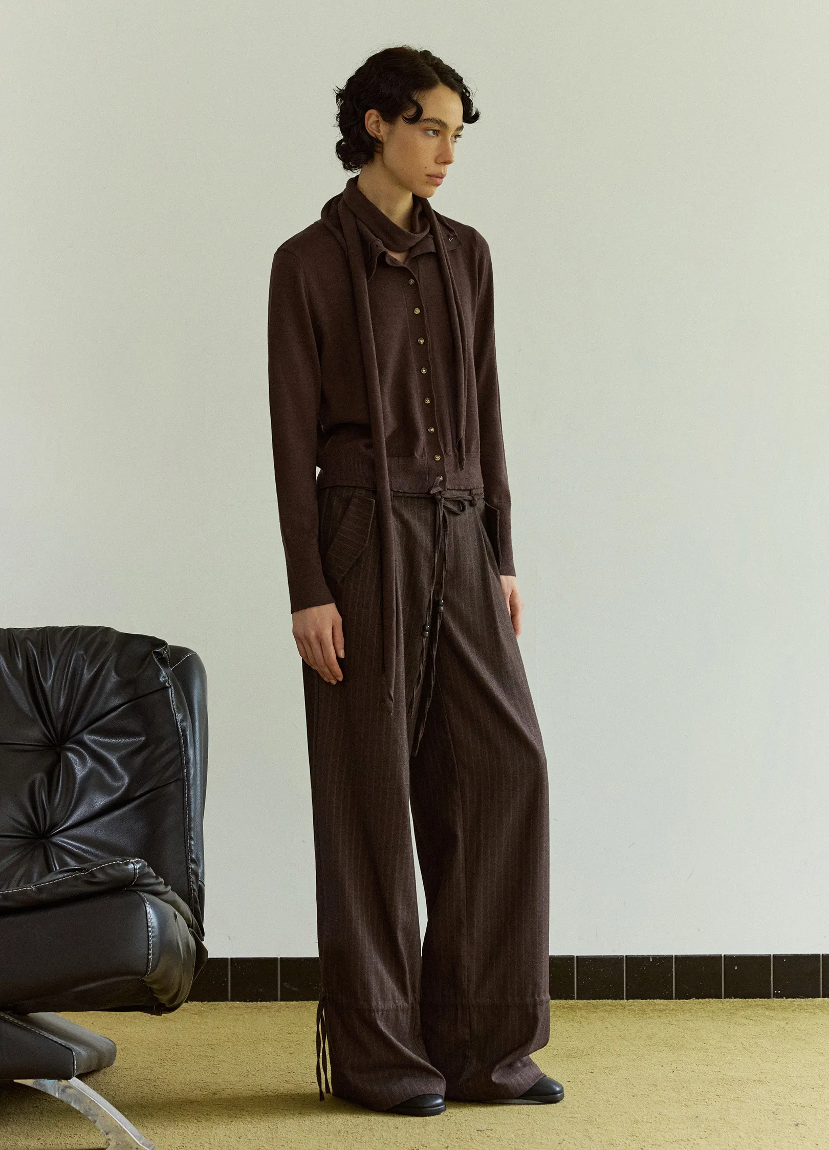 Layered Knit Wool Cardigan - Image 4