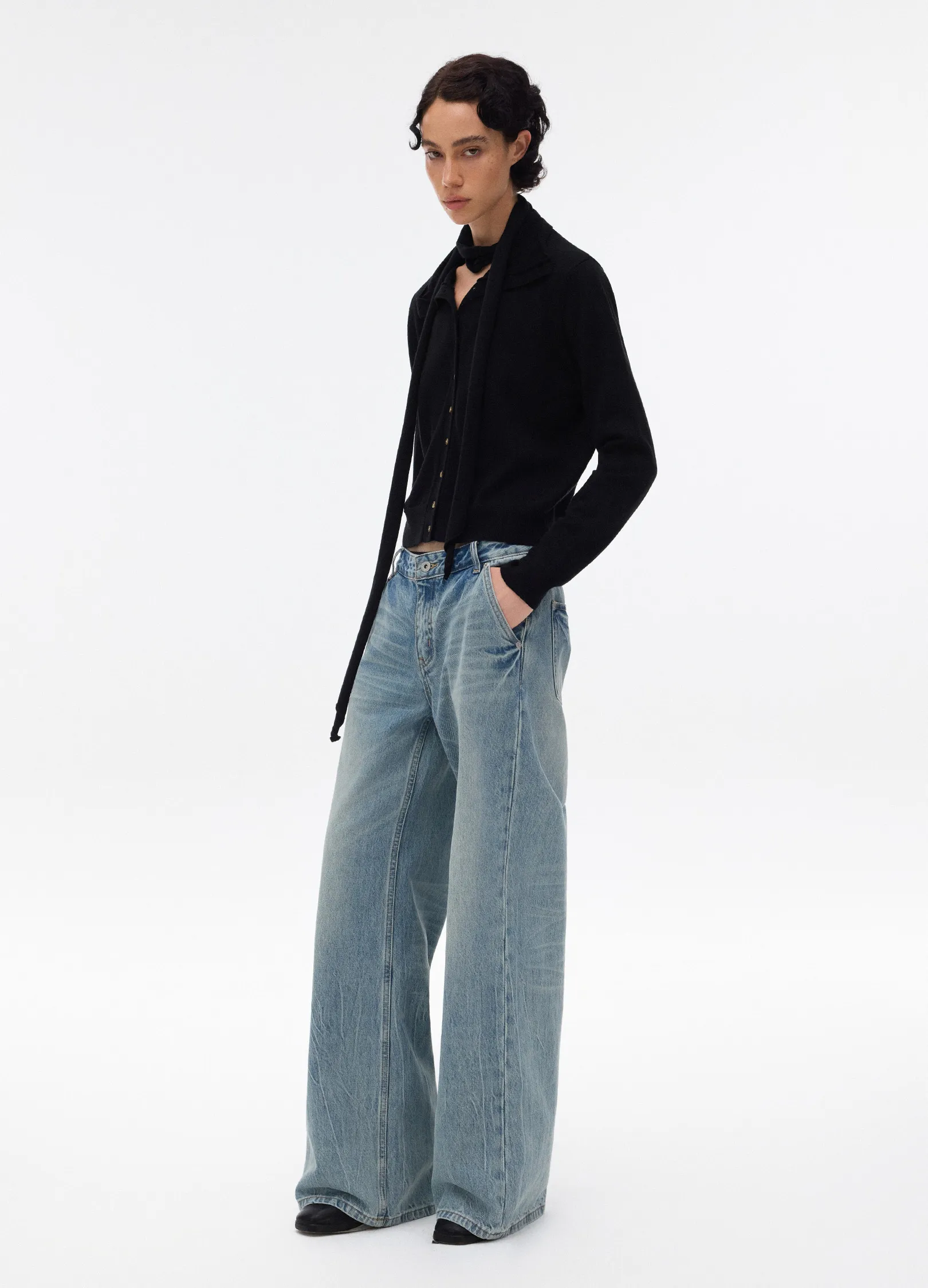 Layered Knit Wool Cardigan - Image 8