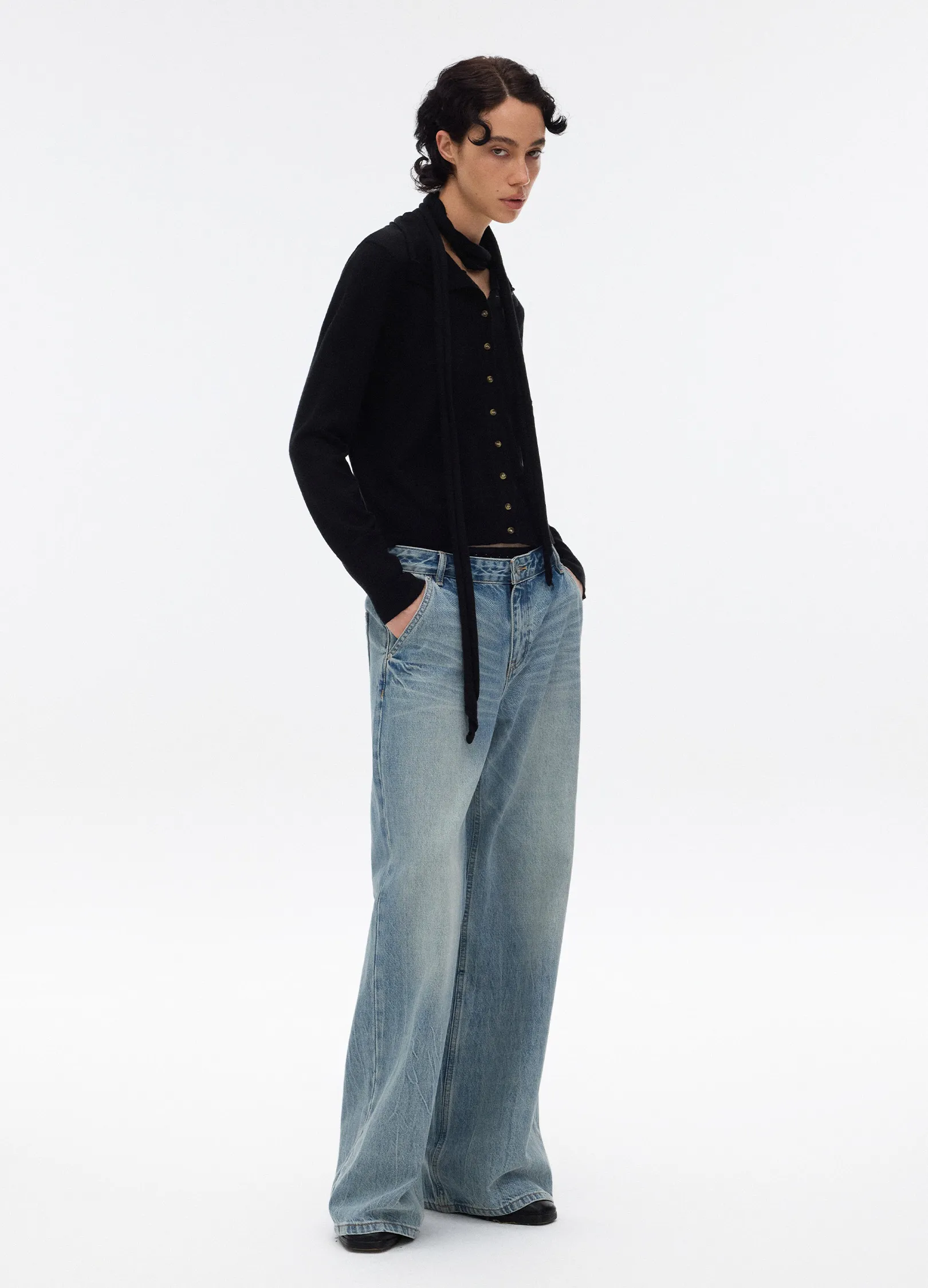 Layered Knit Wool Cardigan - Image 9