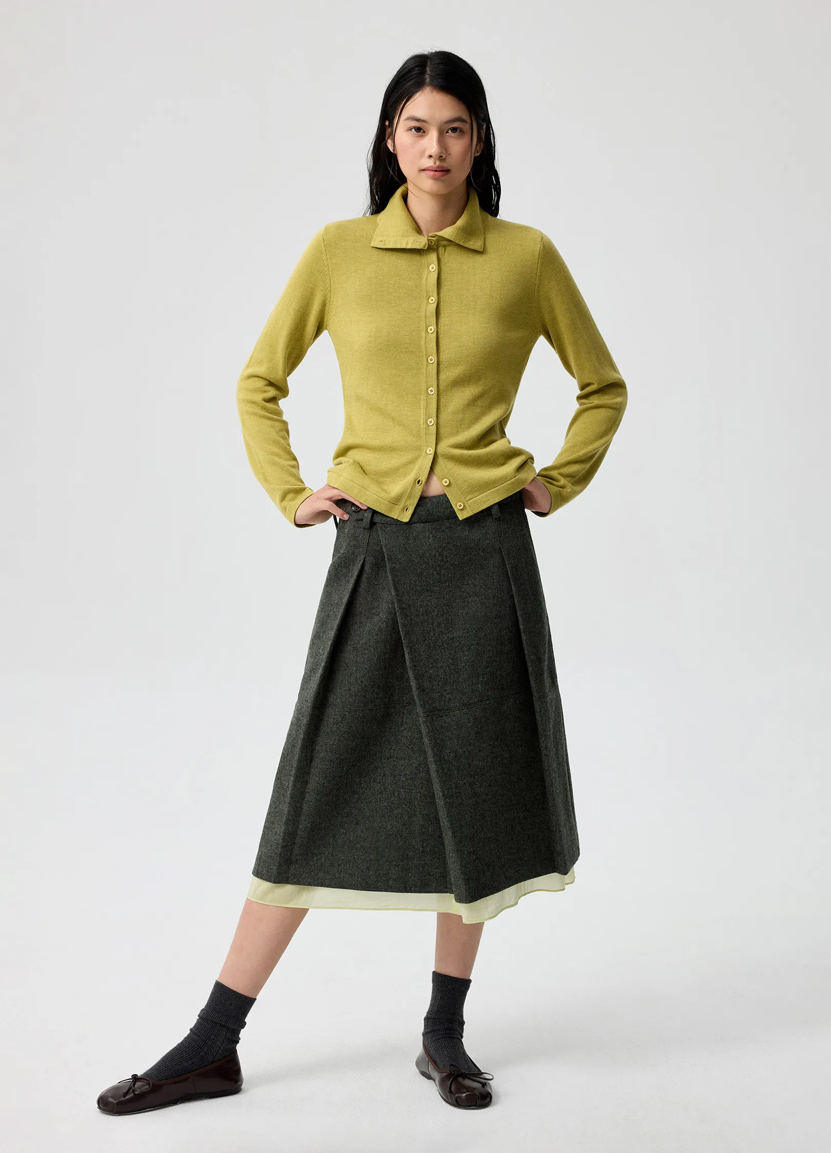 Layered Wool Skirt - Image 8