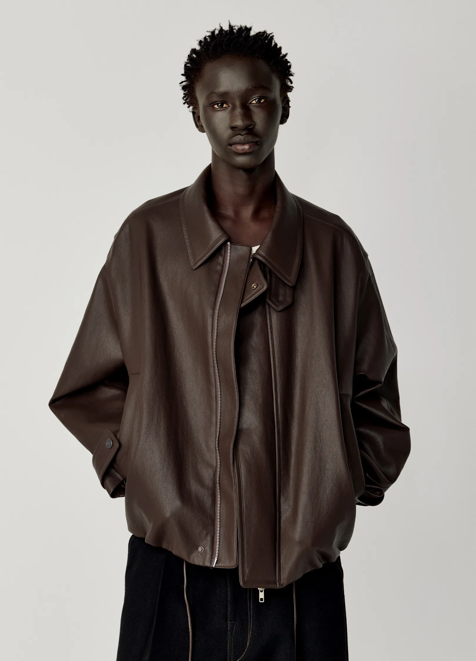 Leather Aviator Jacket - Image 2