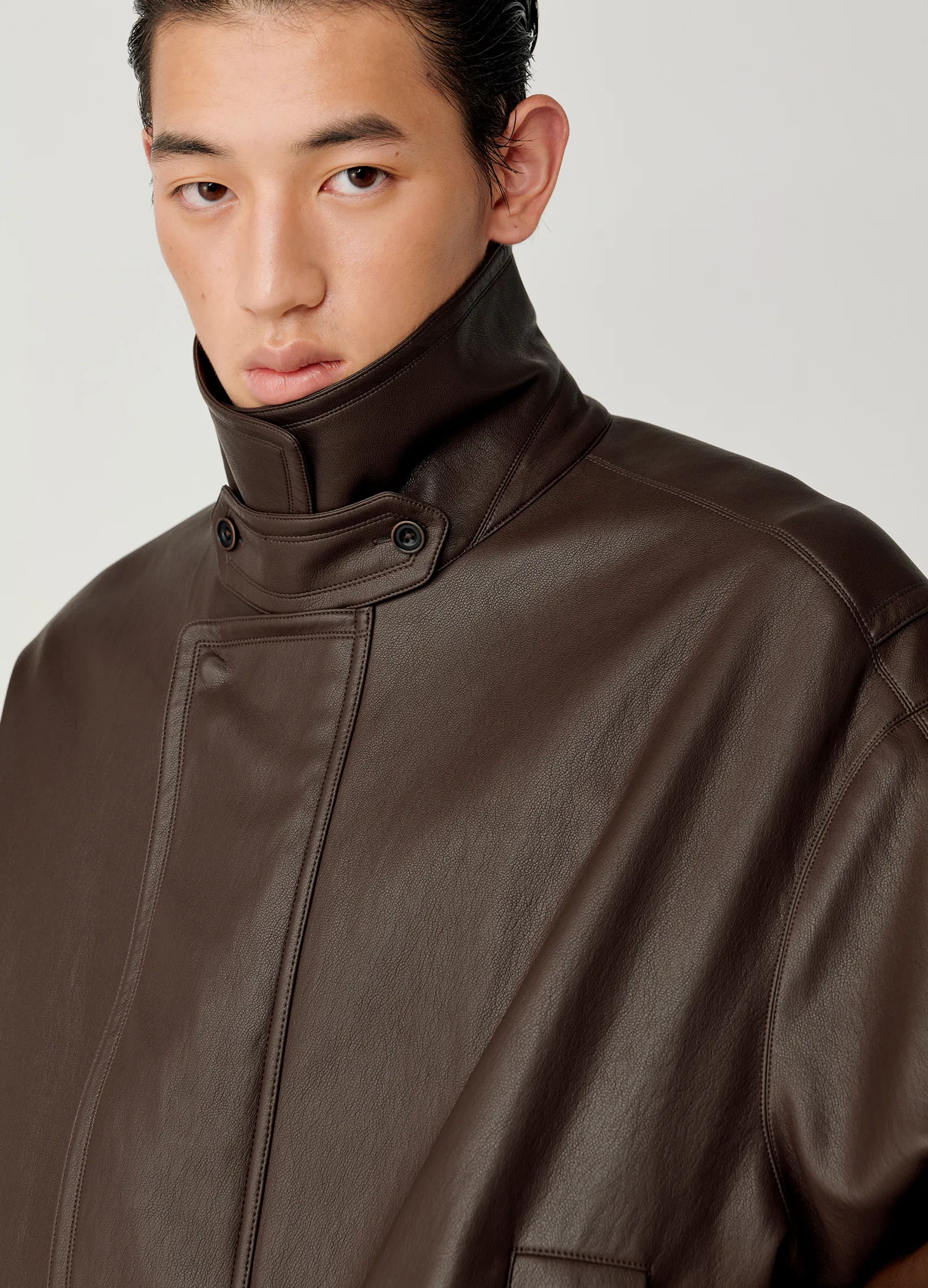 Leather Aviator Jacket - Image 5