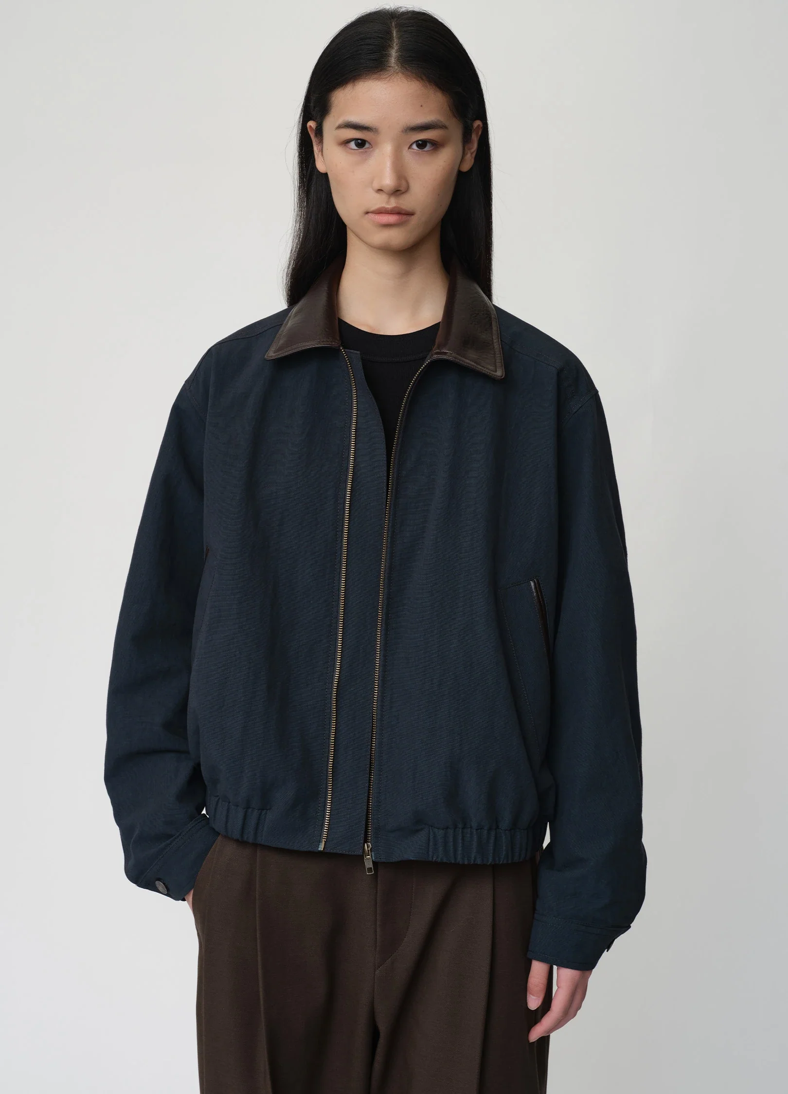 Leather Collar Jacket - Image 4