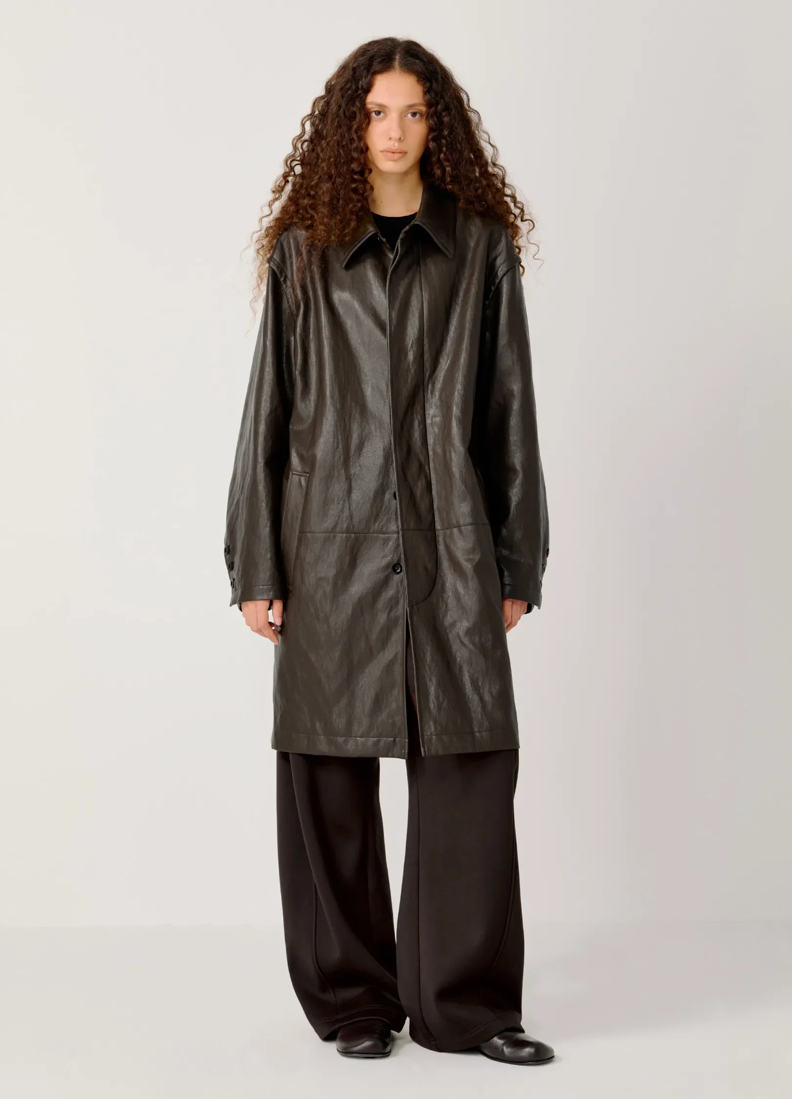 Leather Overcoat