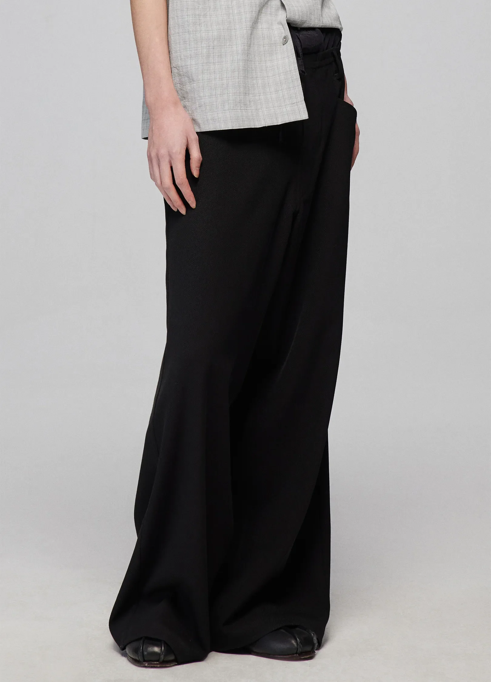 Light Splicing Wide Trousers - Image 9