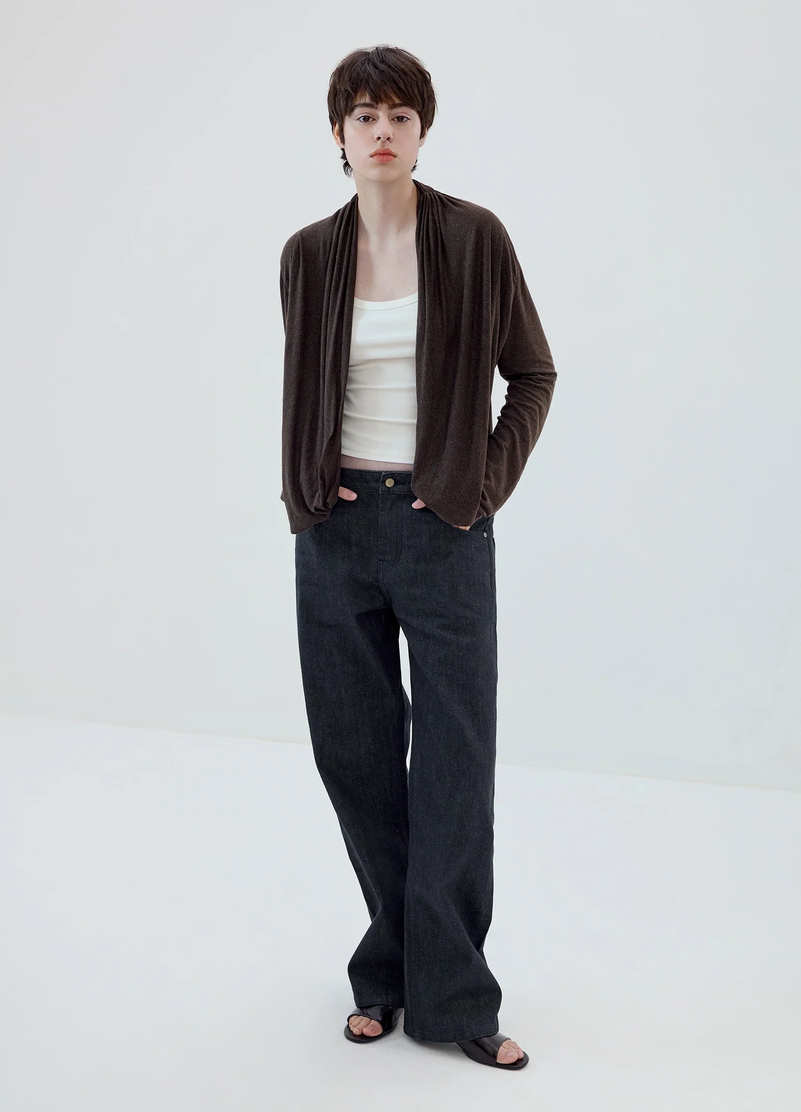 Linen Cowl Cardigan - Image 5