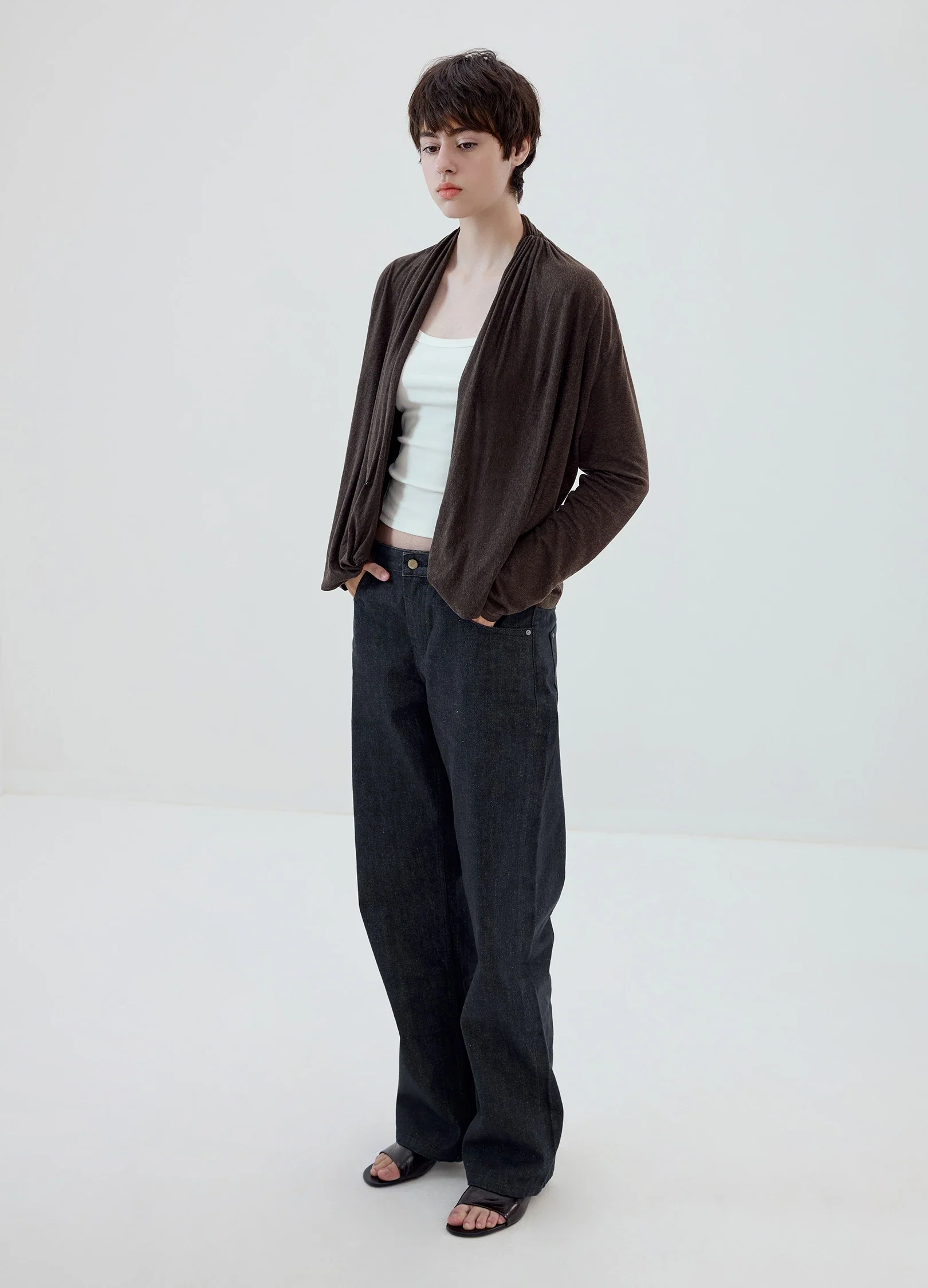 Linen Cowl Cardigan - Image 7