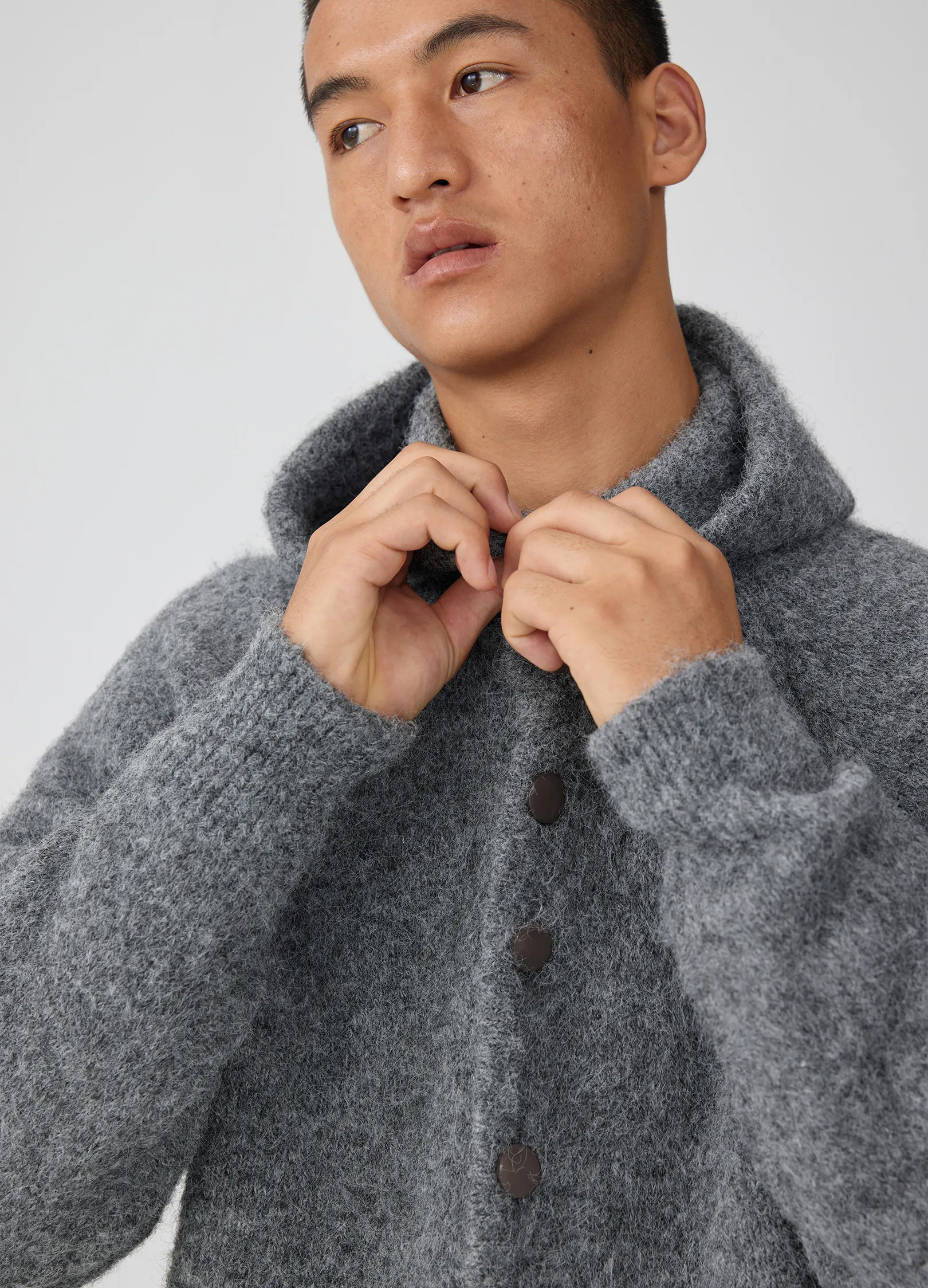 Mohair Button Hoodie - Image 11