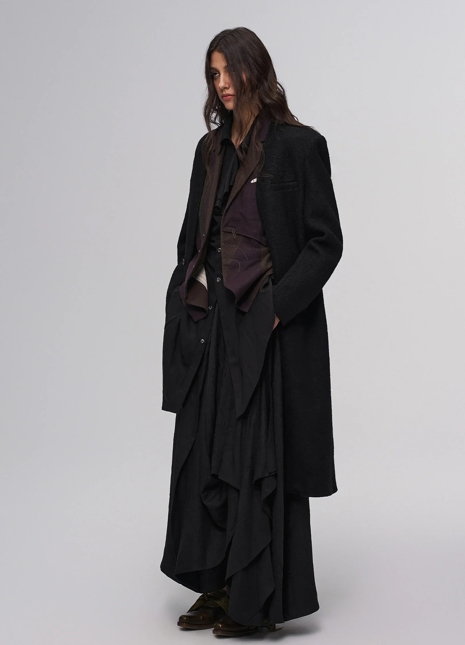 Open Neck Wool Coat - Image 2