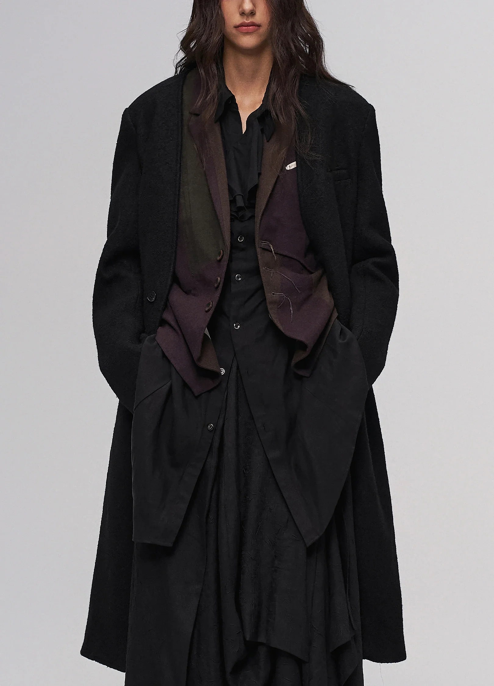 Open Neck Wool Coat - Image 6