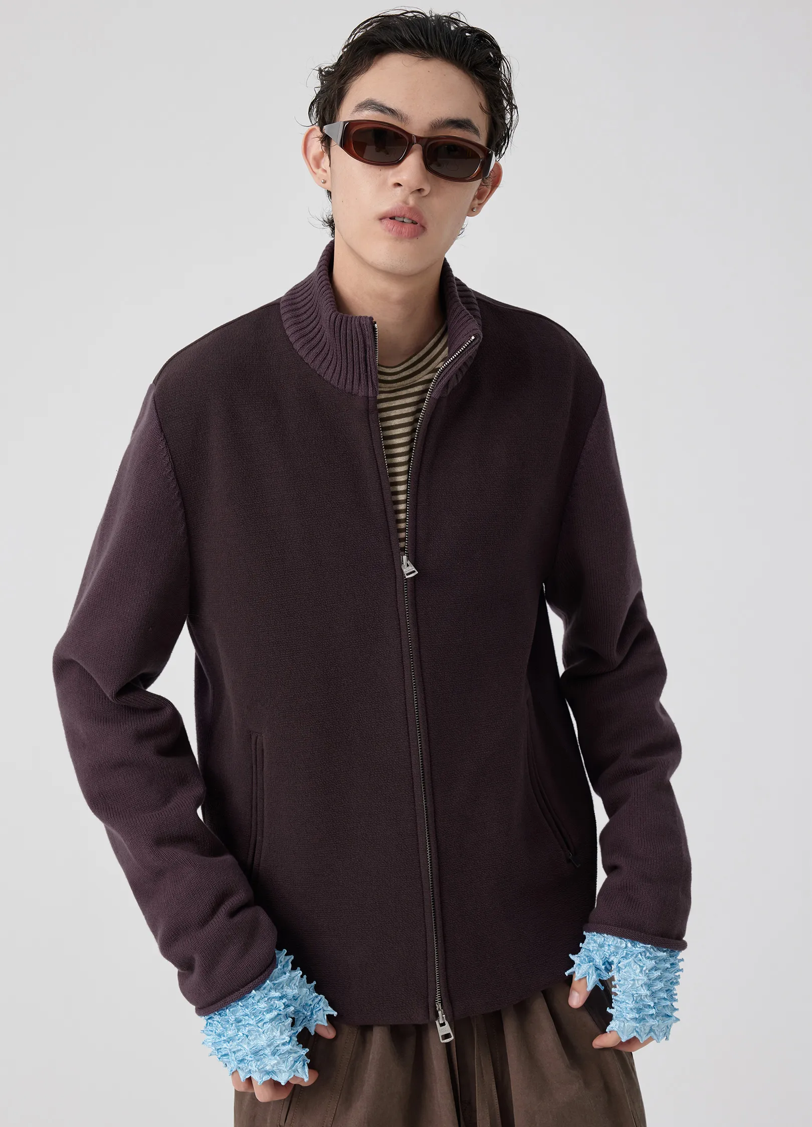 Paneled Knit Jacket