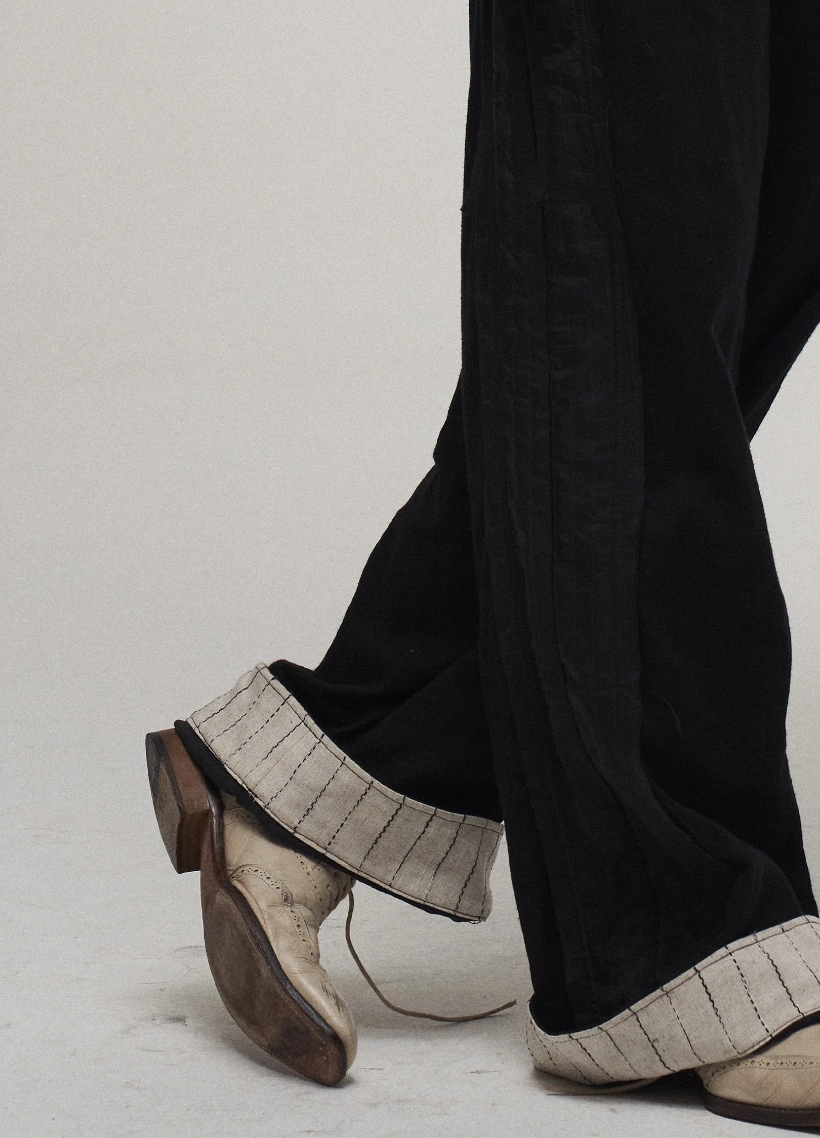 Patchwork Straight Trousers - Image 14