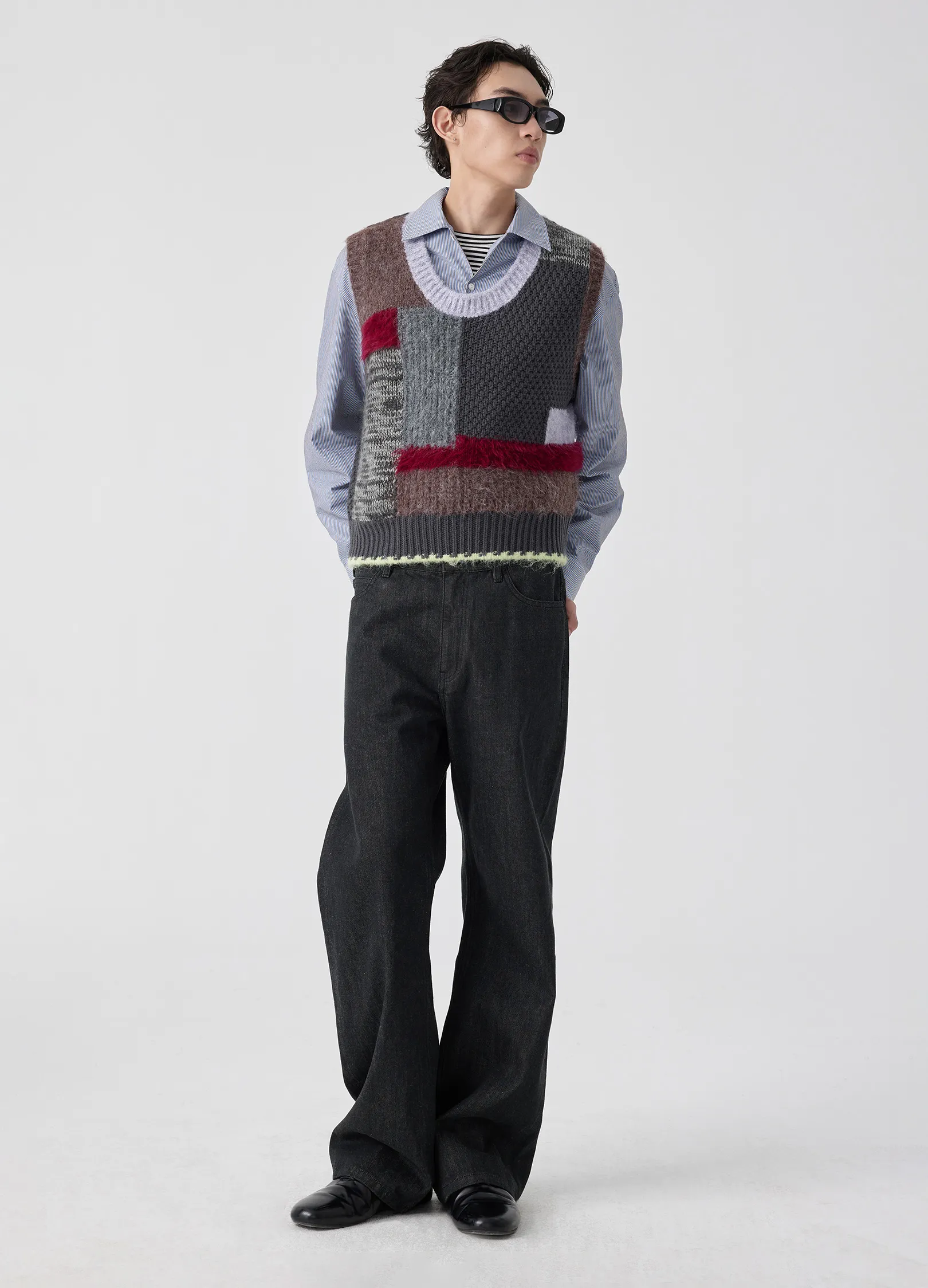 Patchwork Wool Vest - Image 11