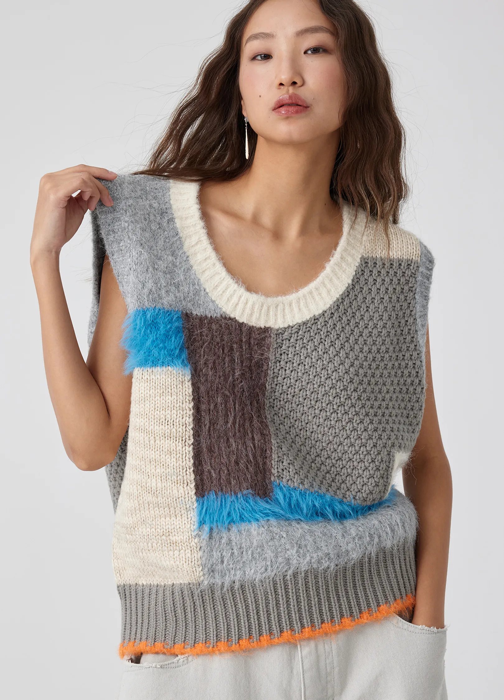 Patchwork Wool Vest - Image 2